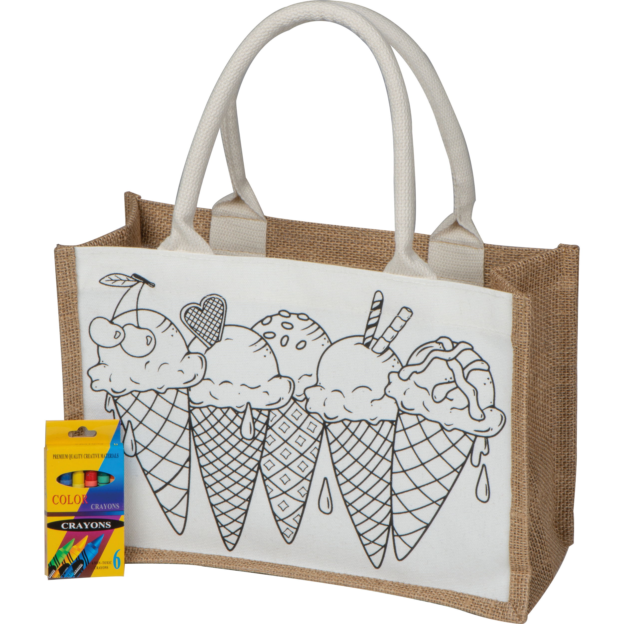 Sac en coton en jute à colorier