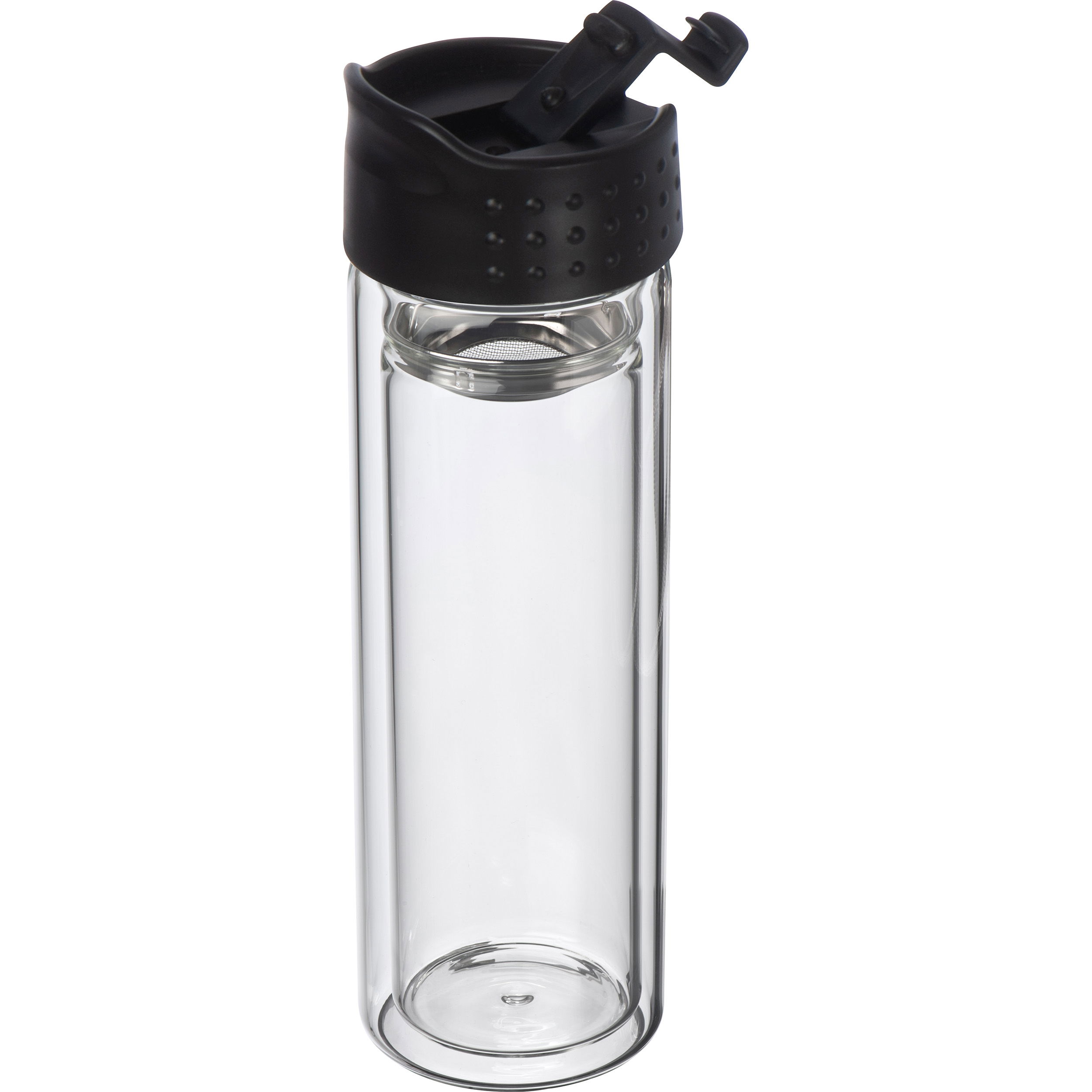 Bouteille en verre avec passoire