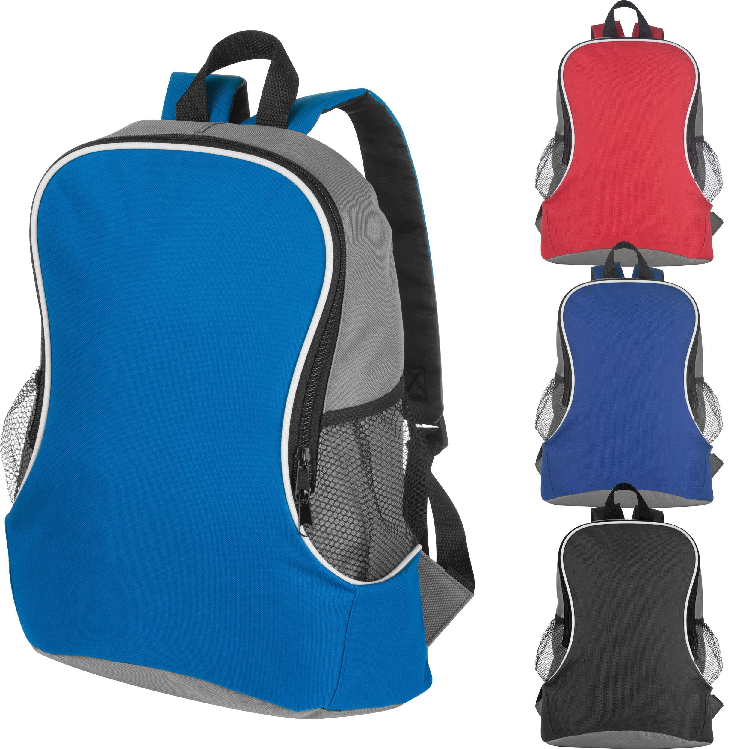 Mochila con compartimentos laterales.
