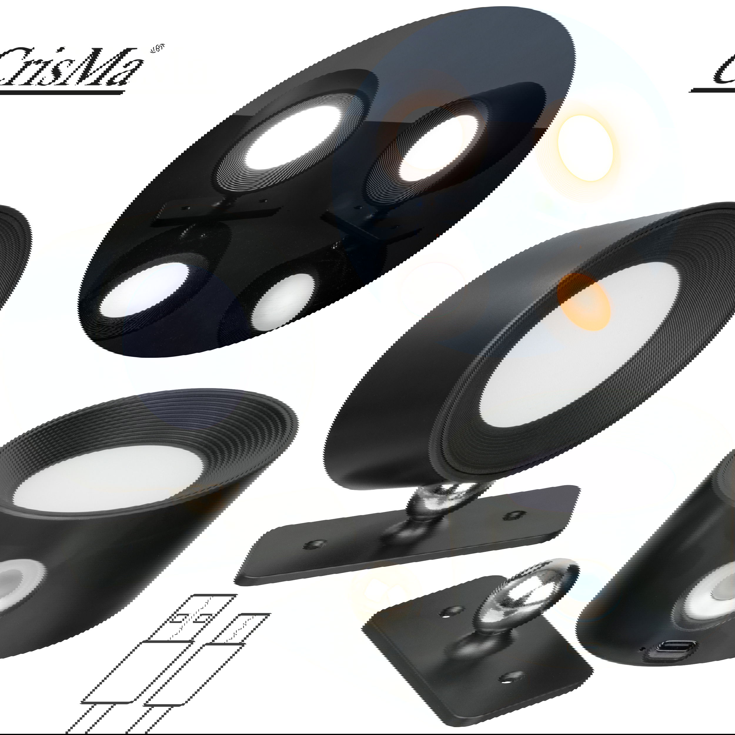 CrisMa Aufladbare Wandlampen 2er Set