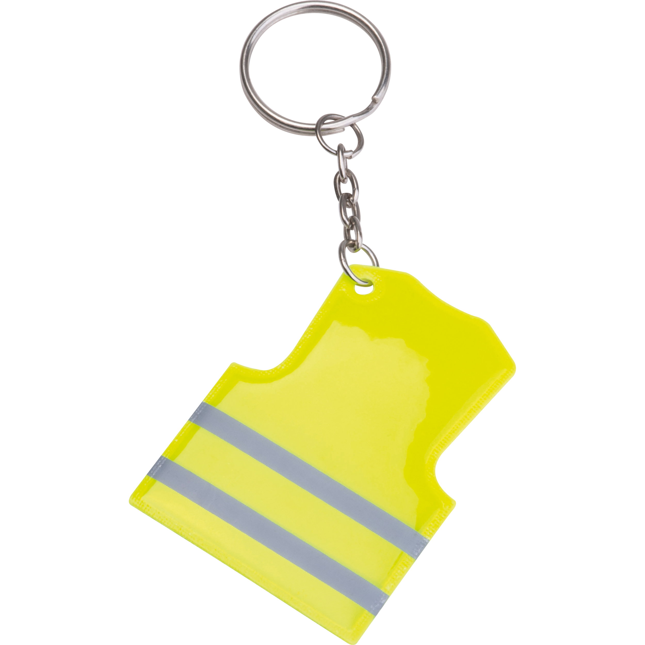 Key fob in the shape of a safety vest