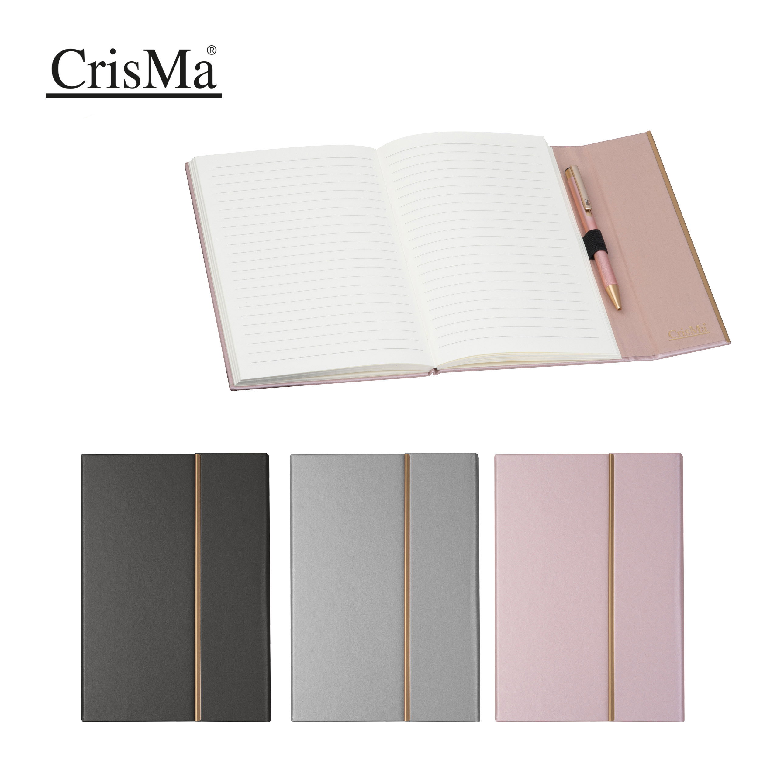 CrisMa Set of leather notebook and pen