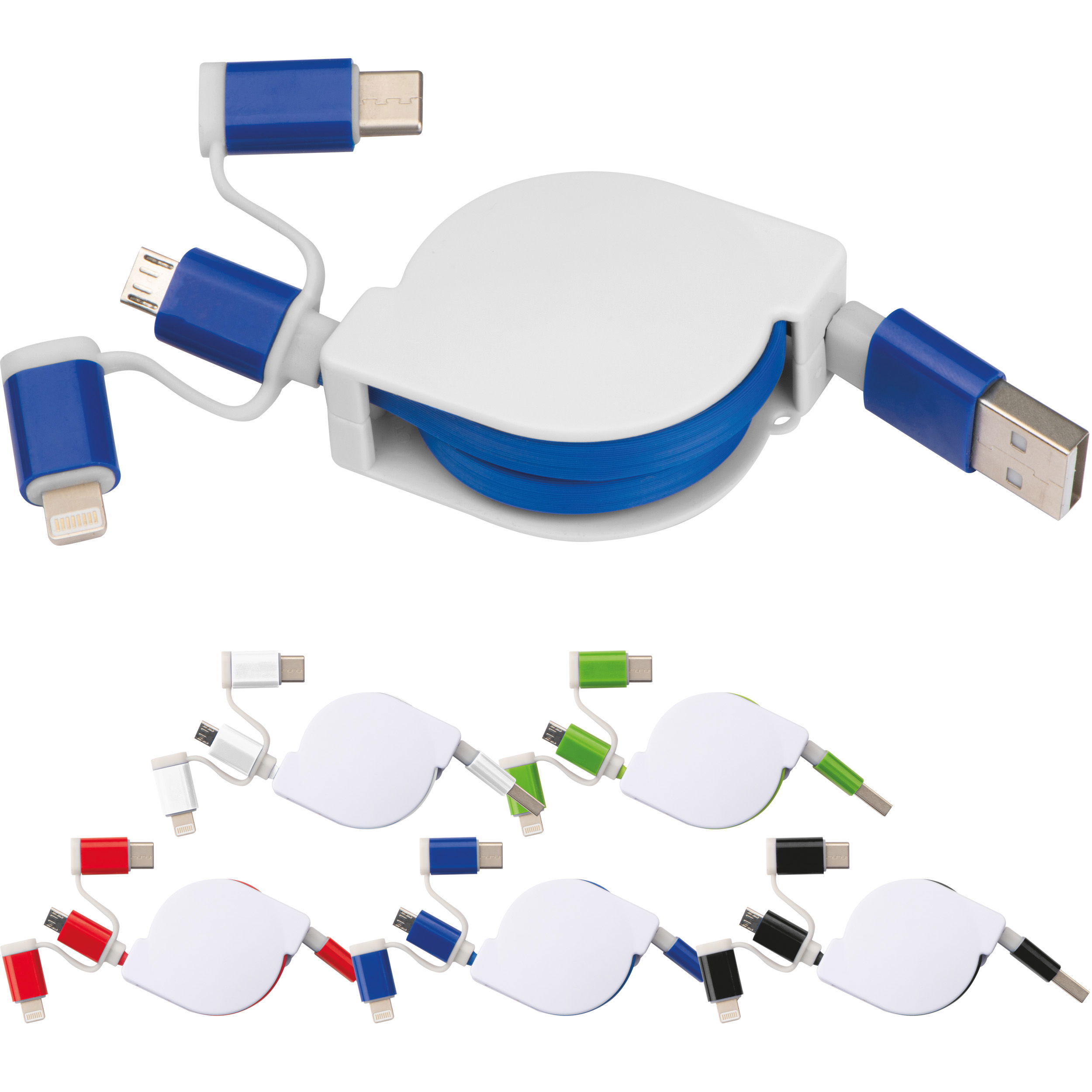 Câble de recharge extensible avec 3 prises