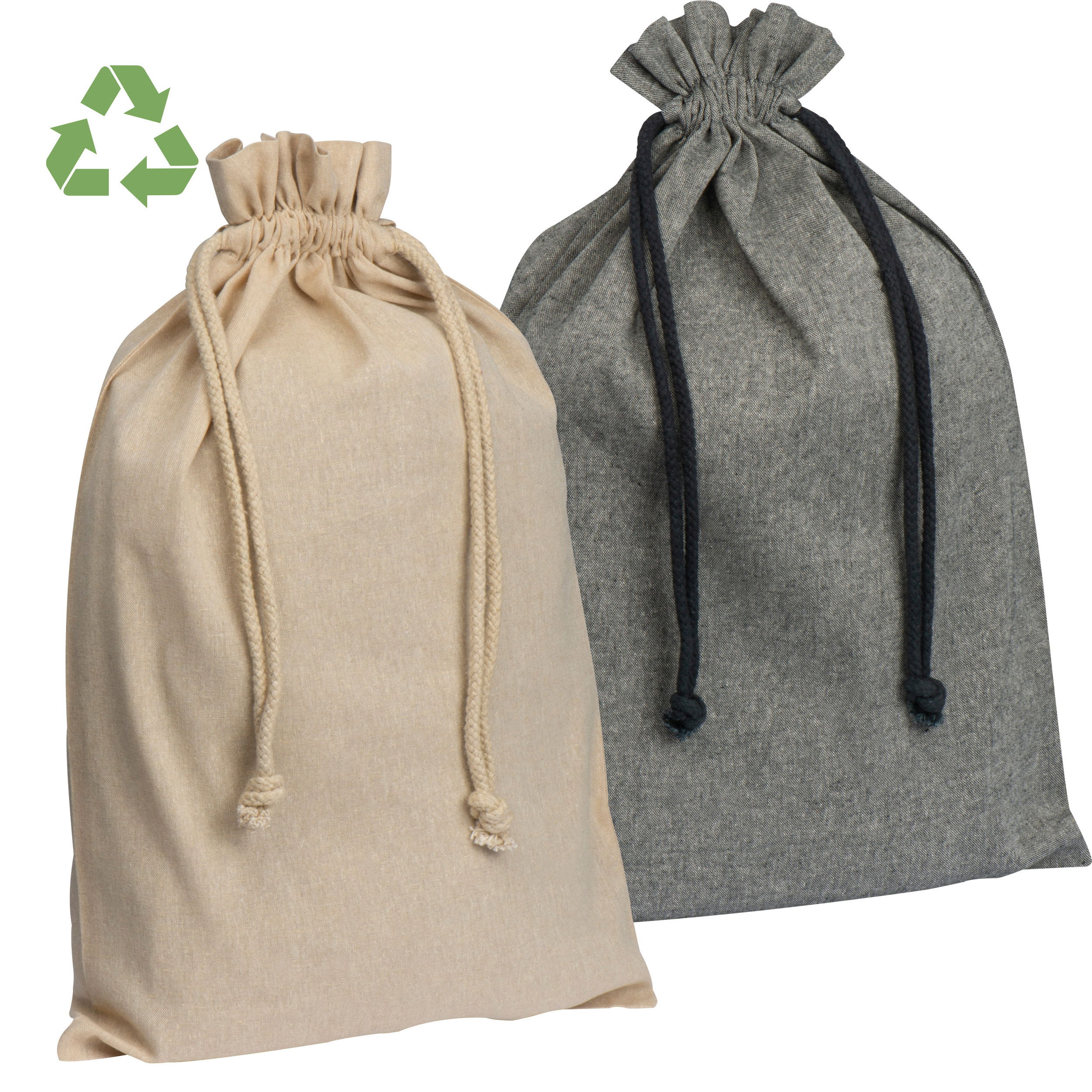 Grand sac à cordon en coton recyclé