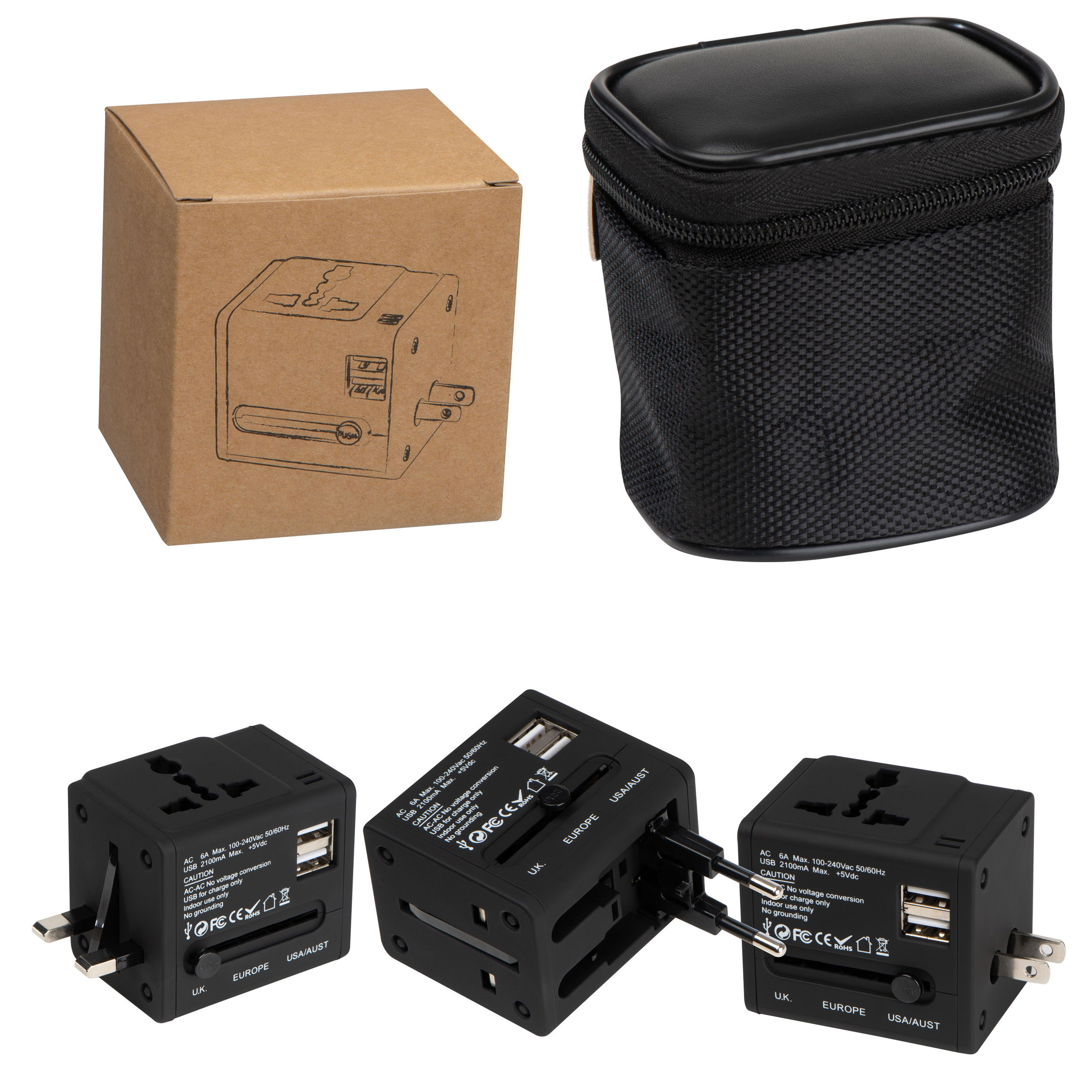 Adaptador de viaje de caucho