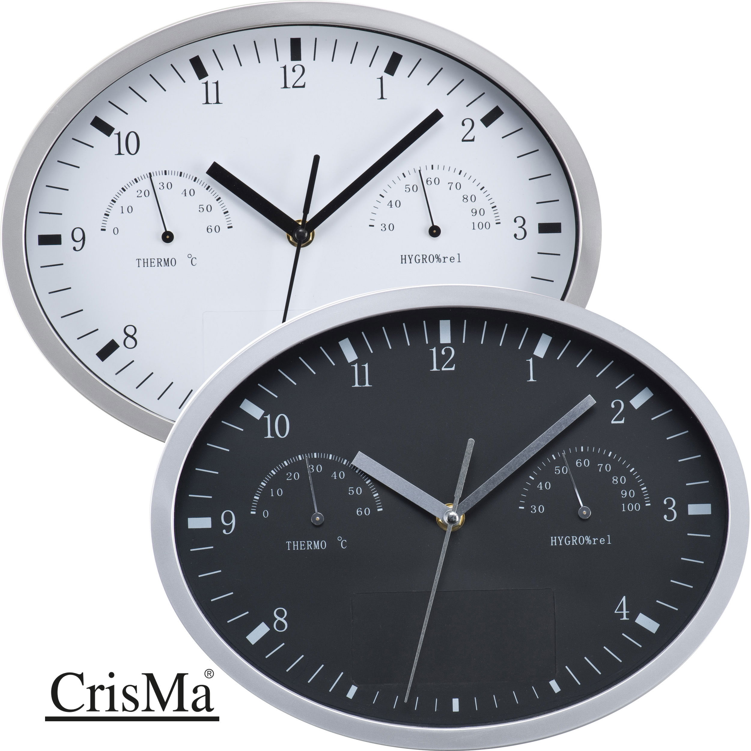Wanduhr mit Hygro- und Thermometer