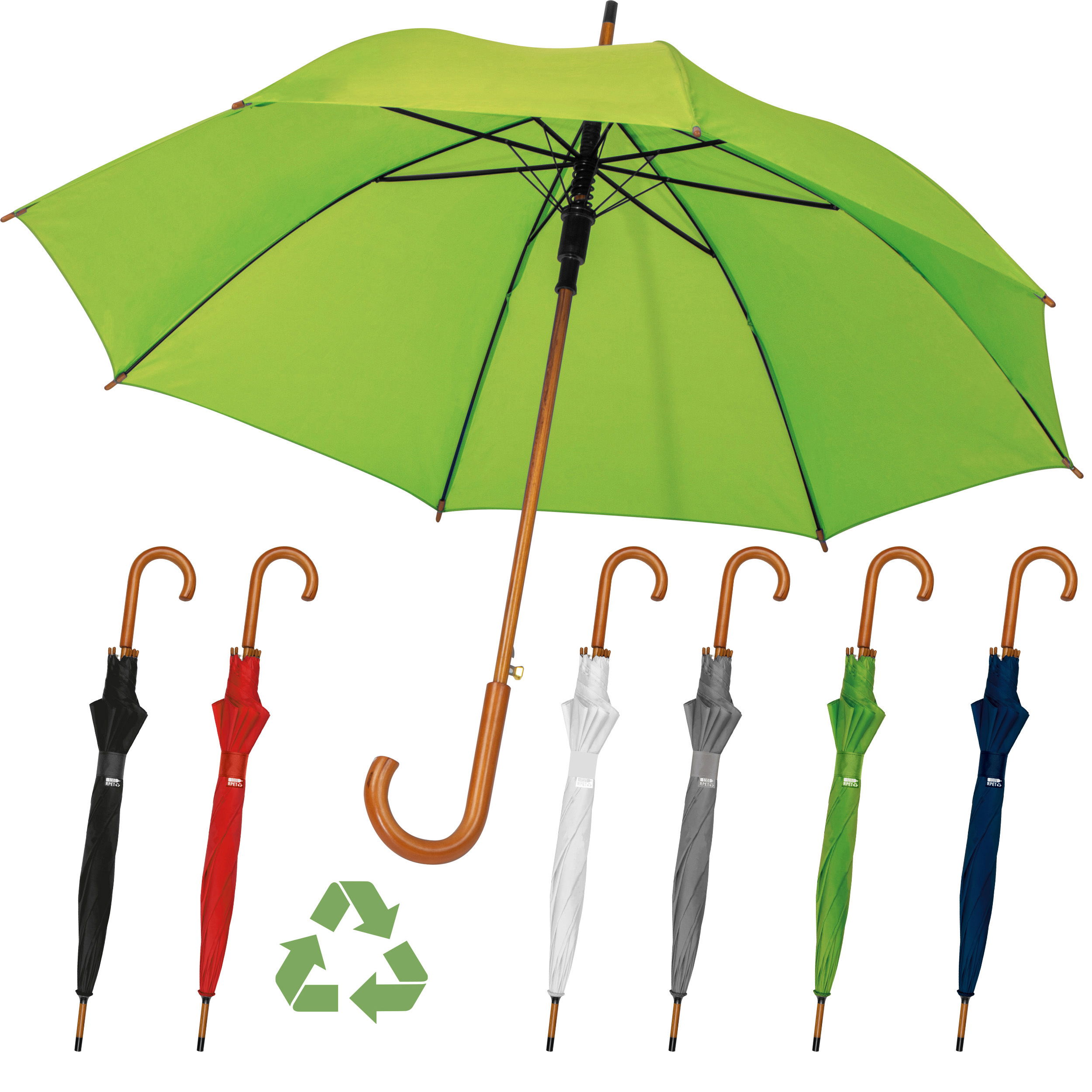 Automatikregenschirm aus recyceltem PET