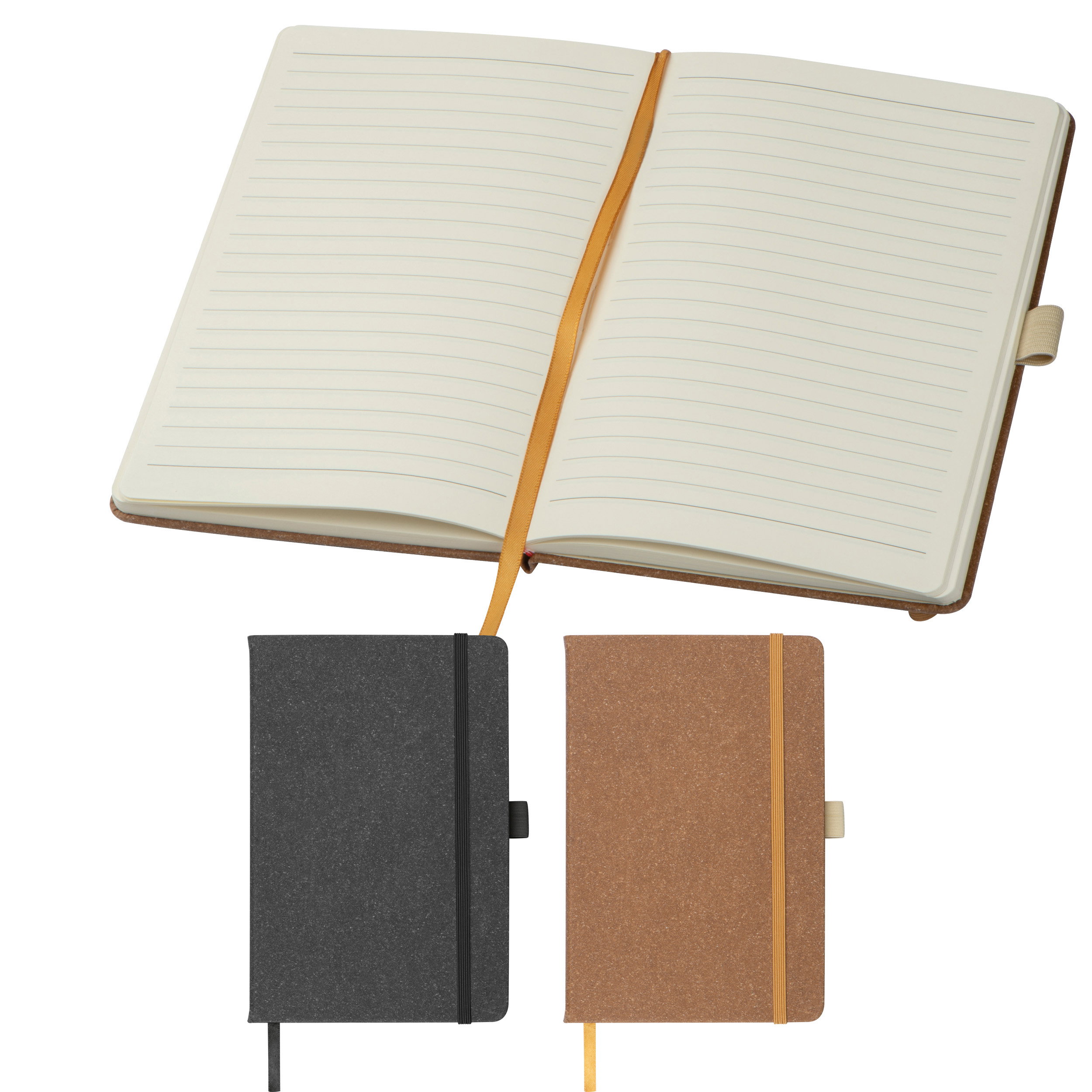 A5 notebook with recycled leather cover