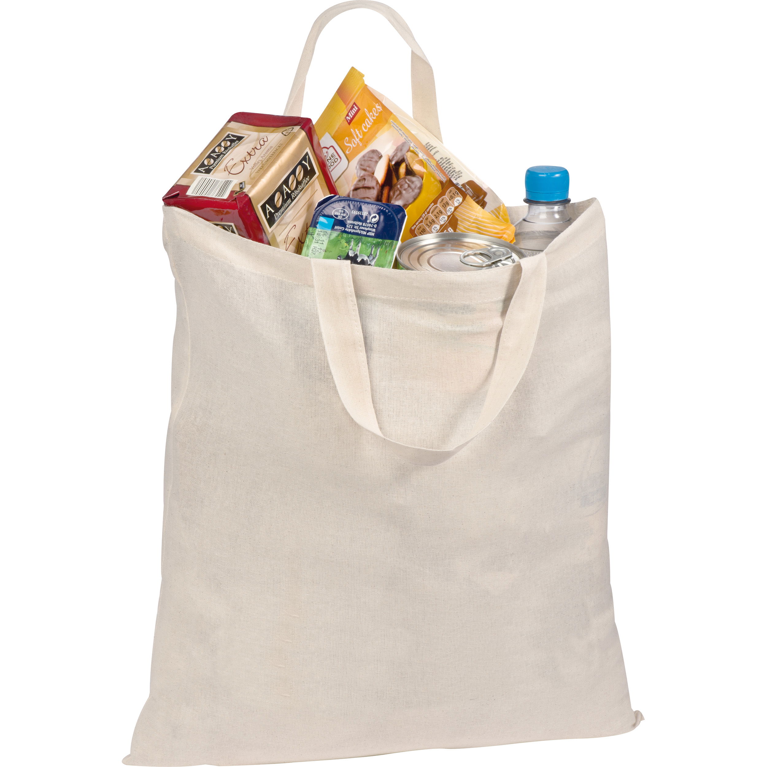 Bolsa de algodón con asas cortas - Certificado OEKO-TEX Standard 100