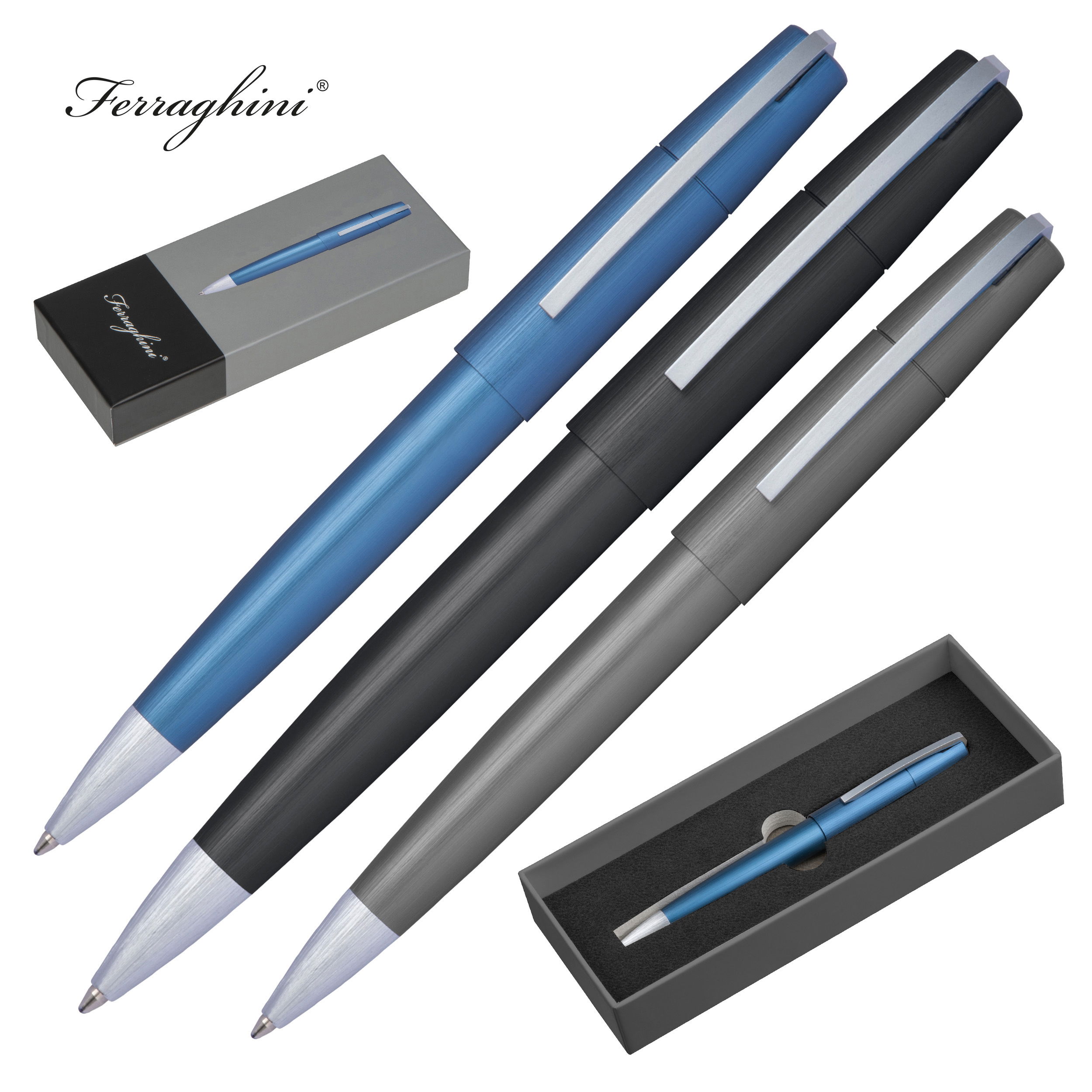 Ferraghini Stylo à bille twist en métal