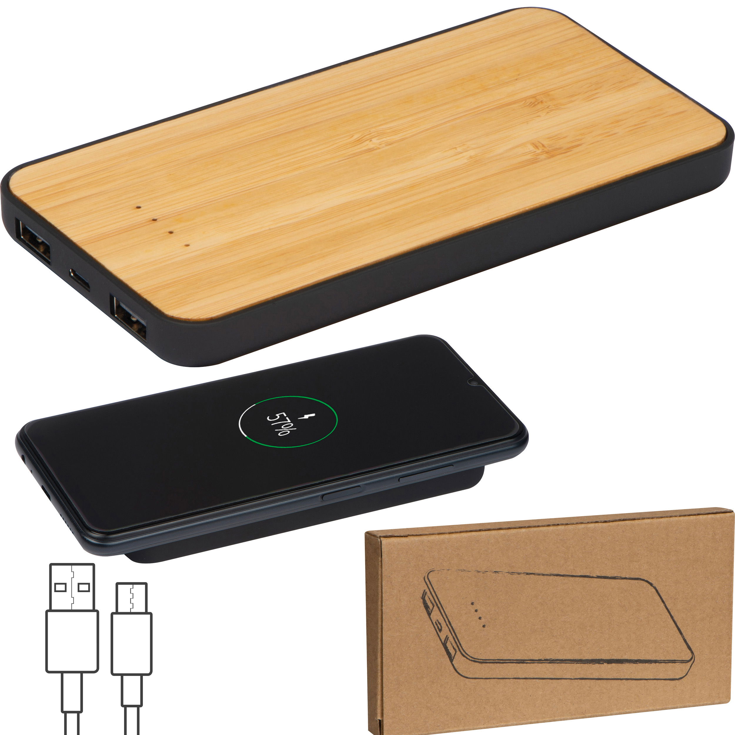 Chargeur sans fil et powerbank, 8.000 mAh