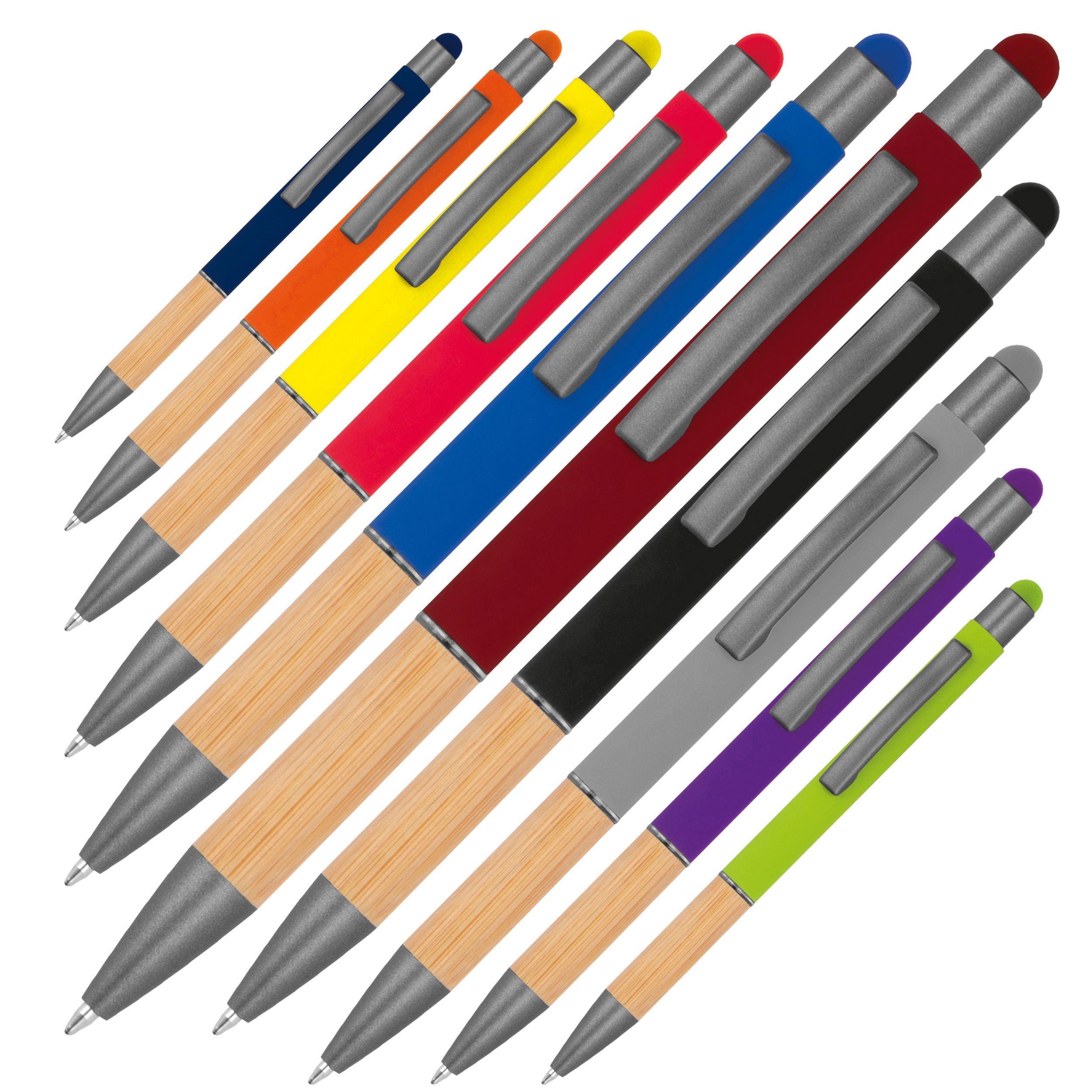 Ball pen with bamboo grip zone