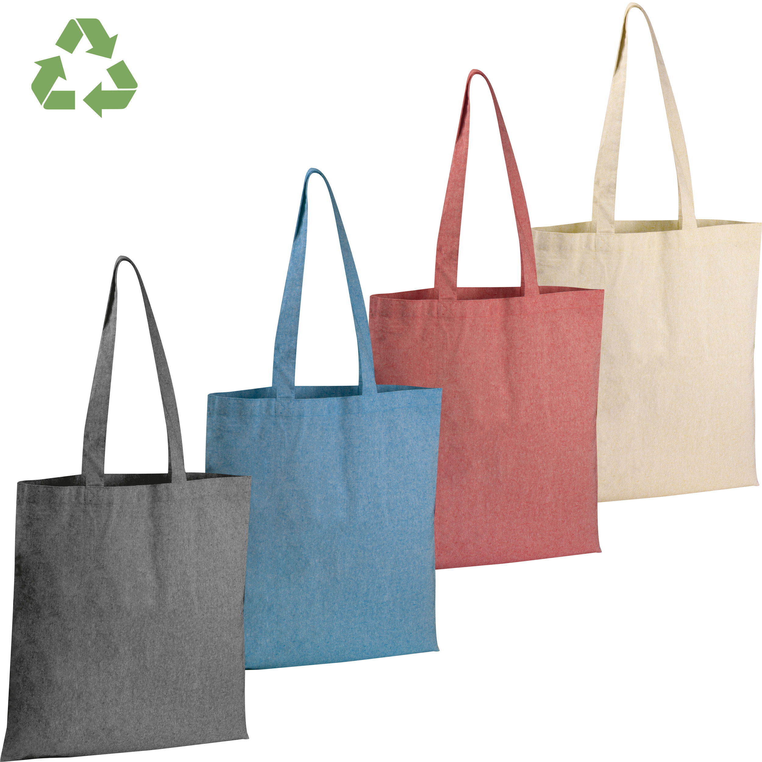 Bolsa de algodón reciclado con asas largas
