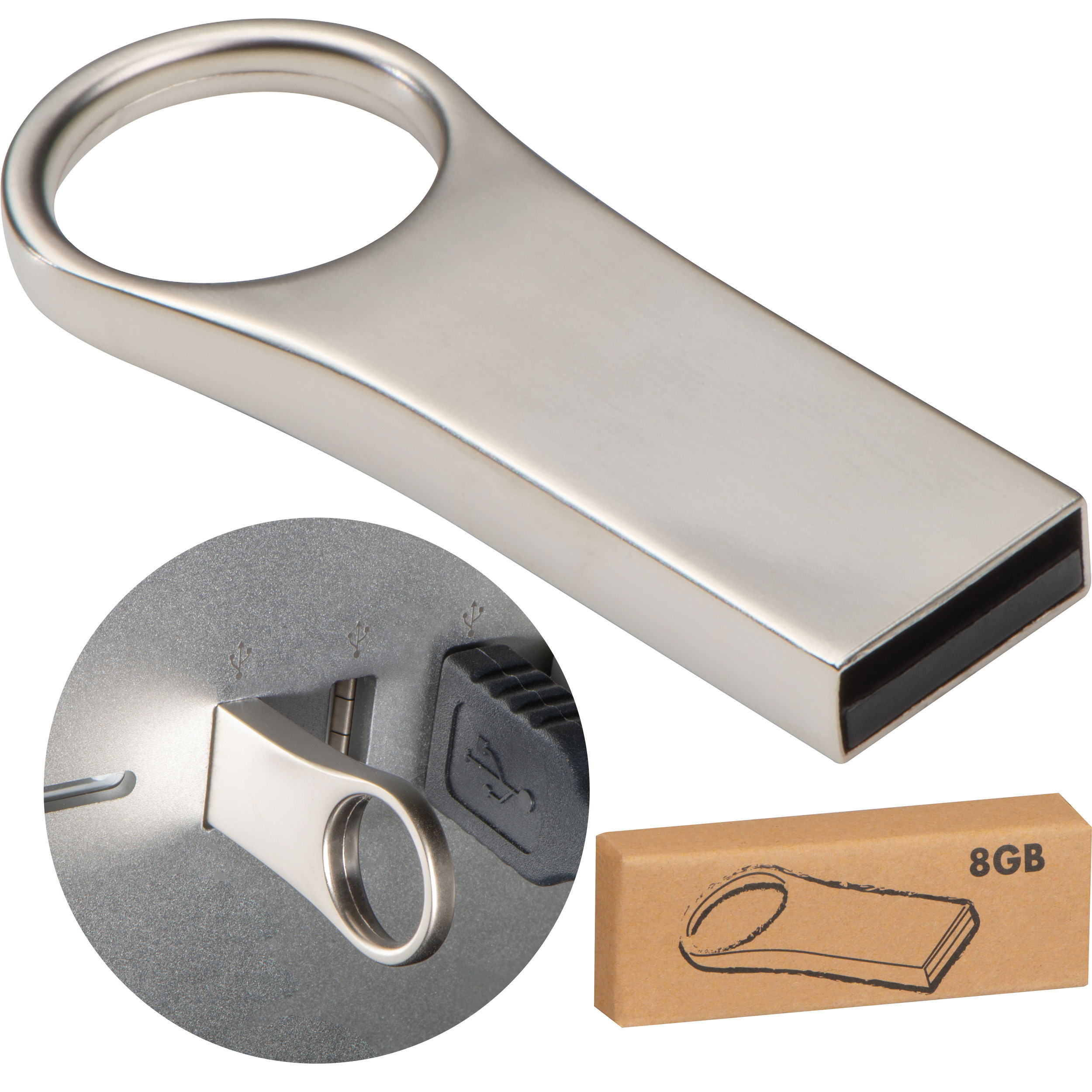 Clé USB en métal d'une capacité de 8 GO