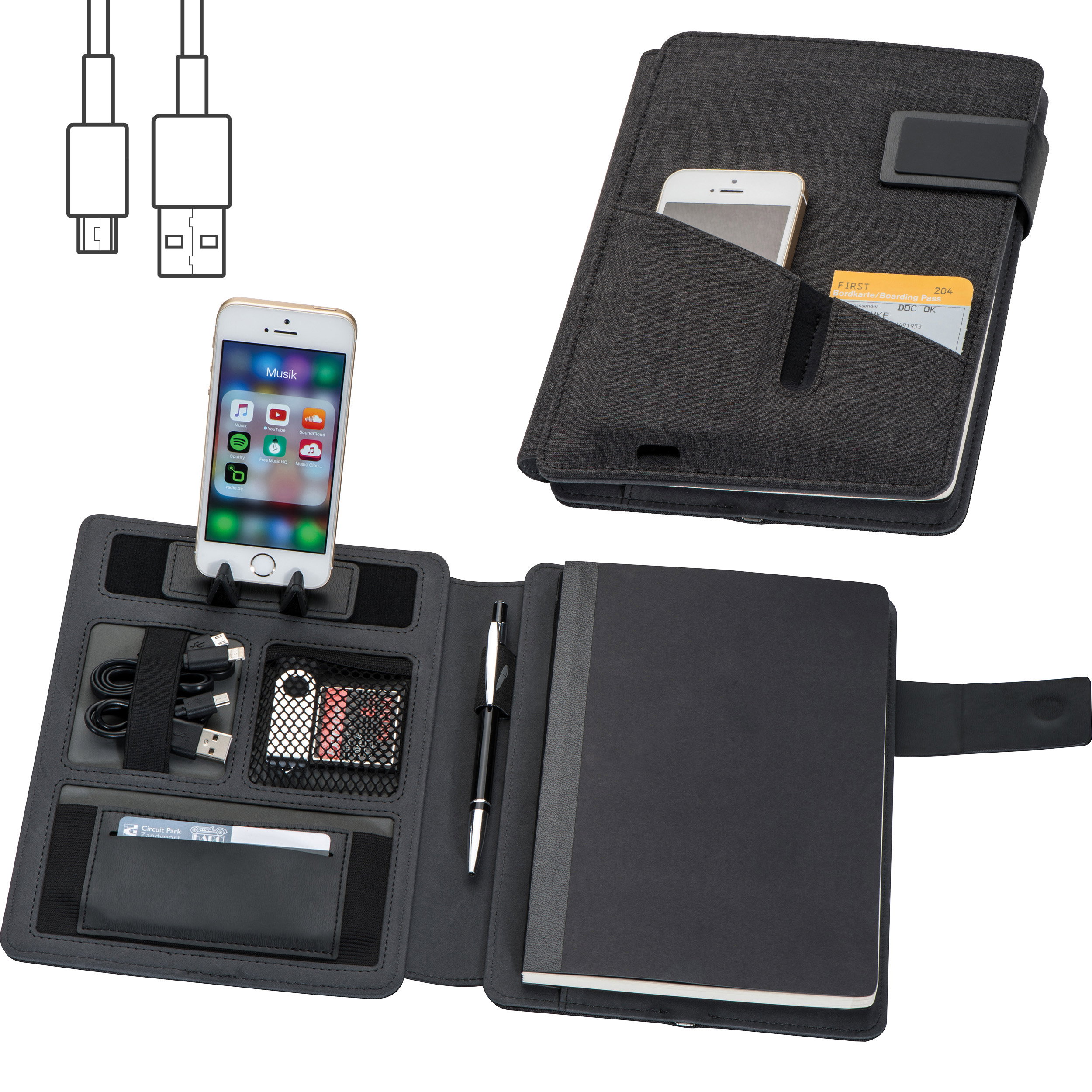 Notebook With Powerbank Black 2048603 Notebook With Powerbank Black 2048603