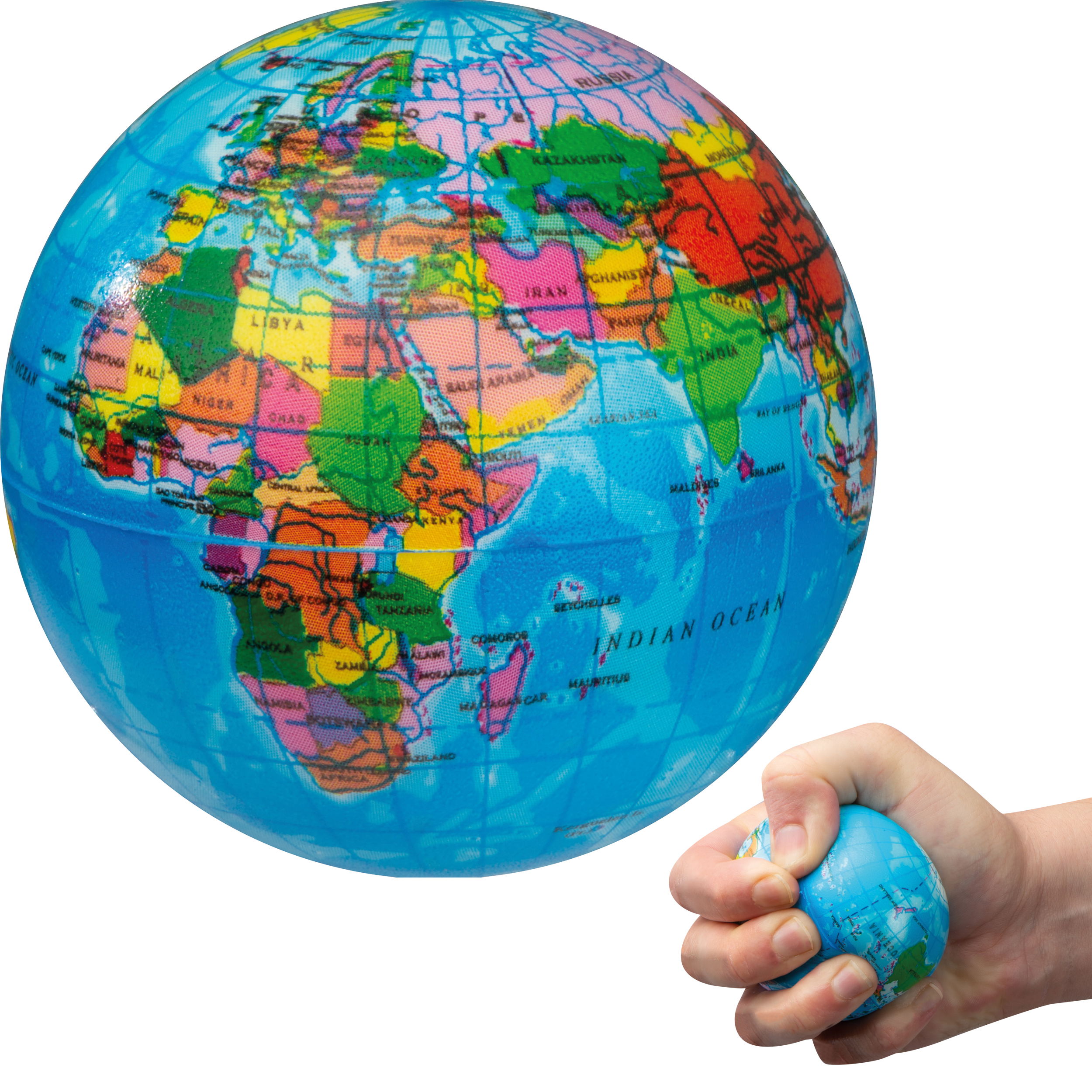 Balle anti-stress globe terrestre