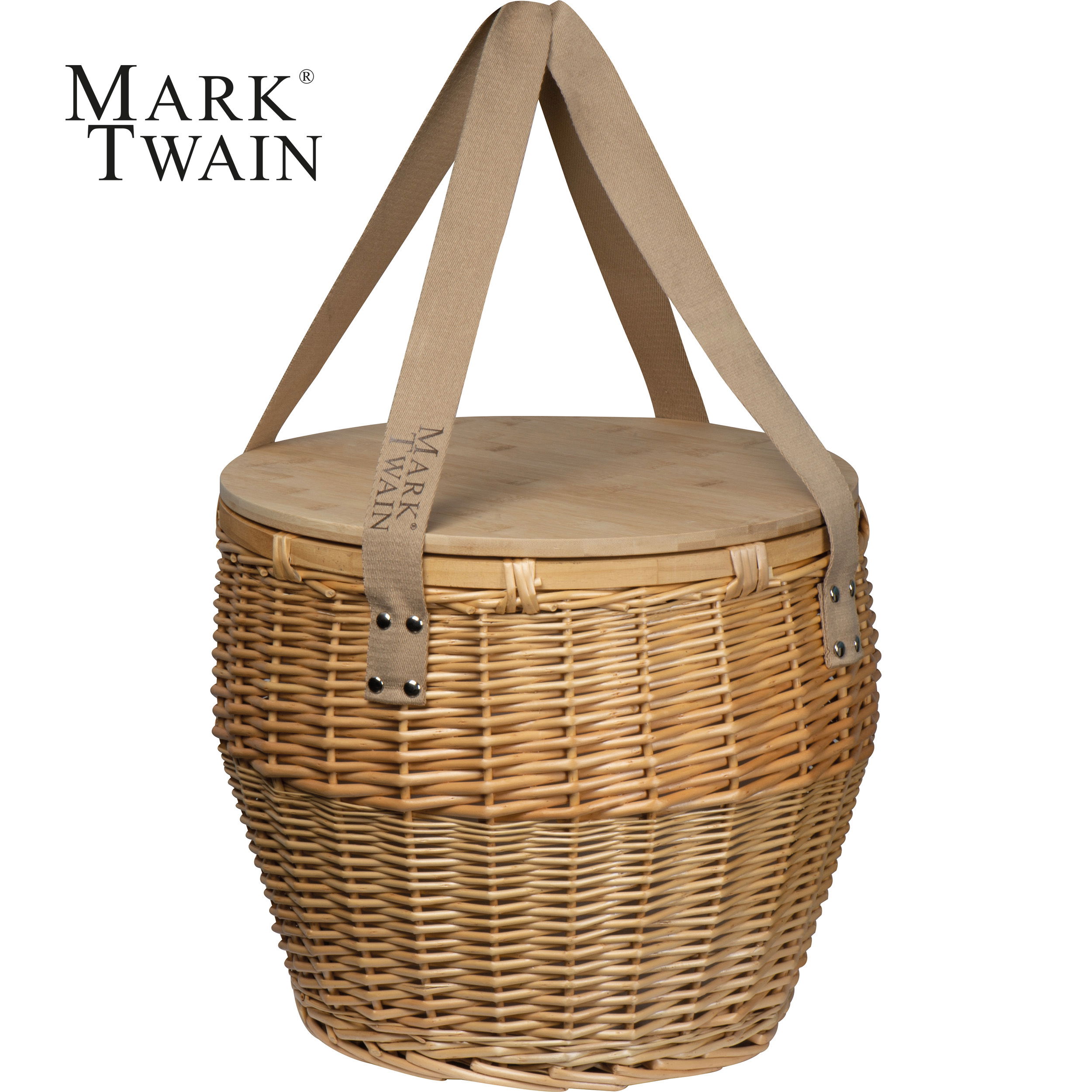 Mark Twain Picknickkorb aus Rattan
