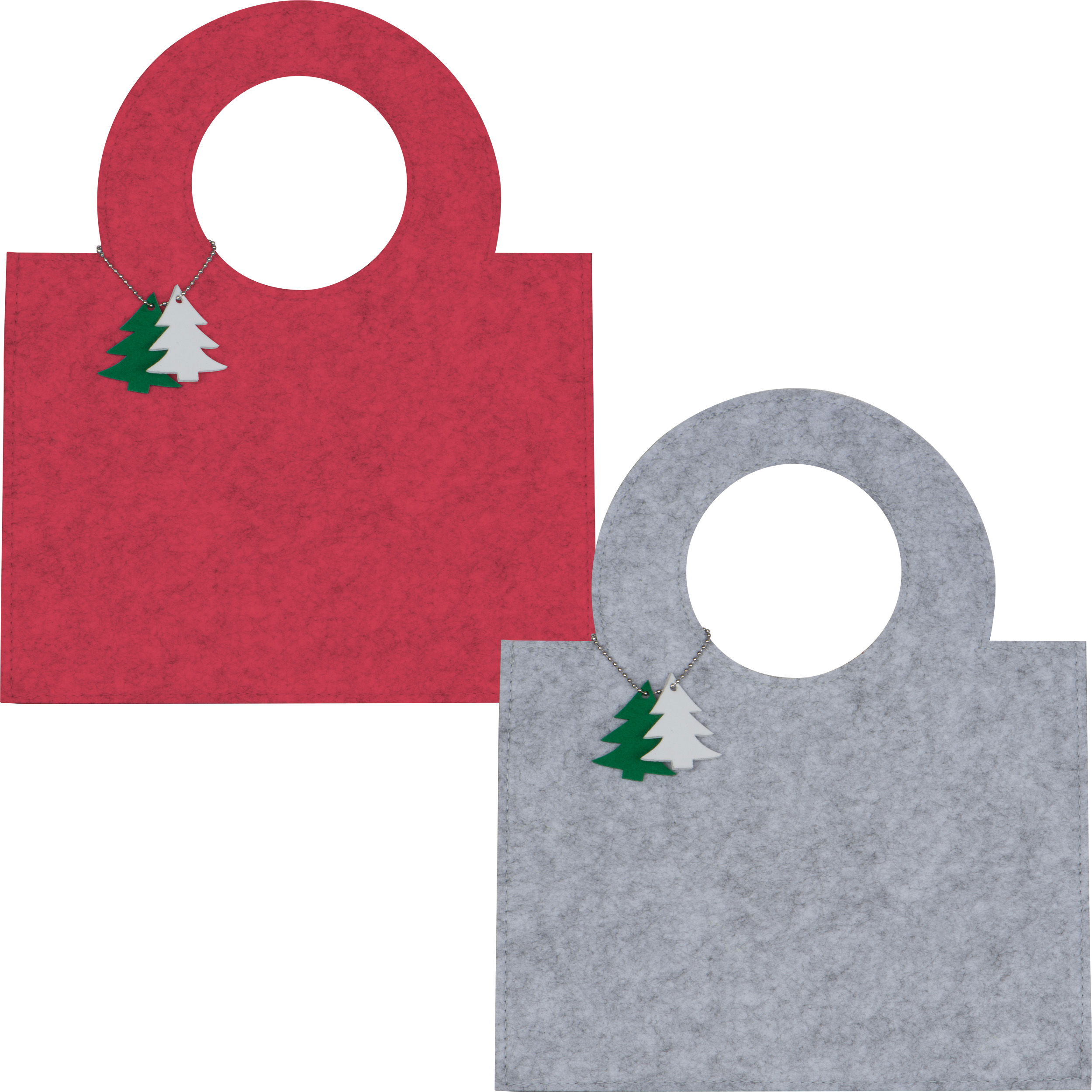 Sac en feutre avec pendantif en forme d'un sapin