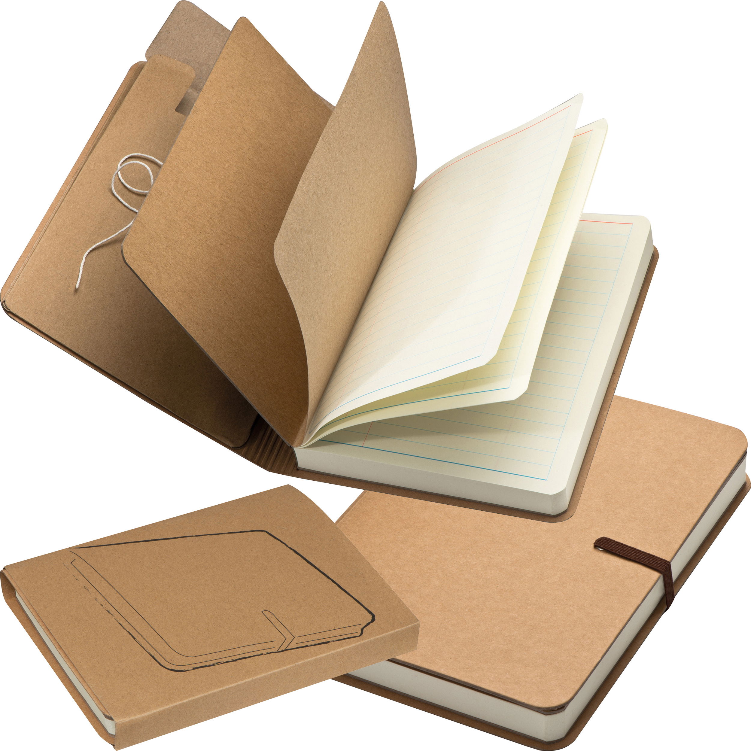 Carnet avec fermeture par bande élastique