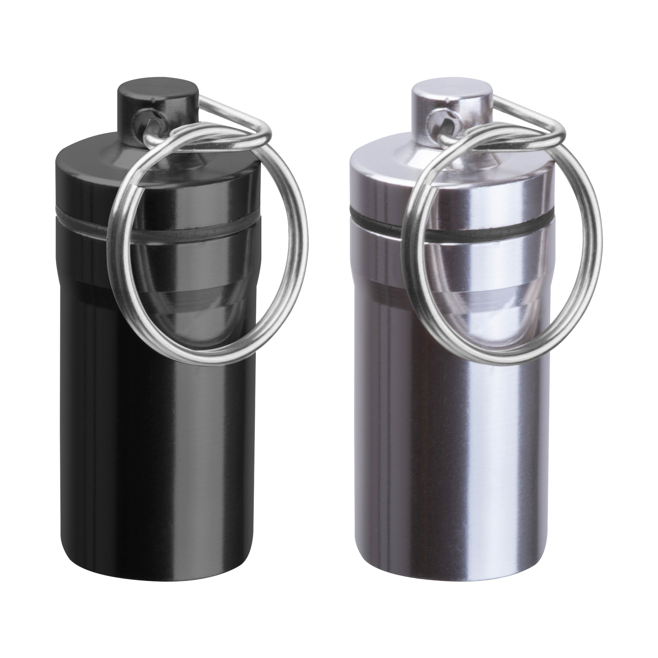 Sliding Container Keychain Stainless steel keychain container ALICE | black | 9535903