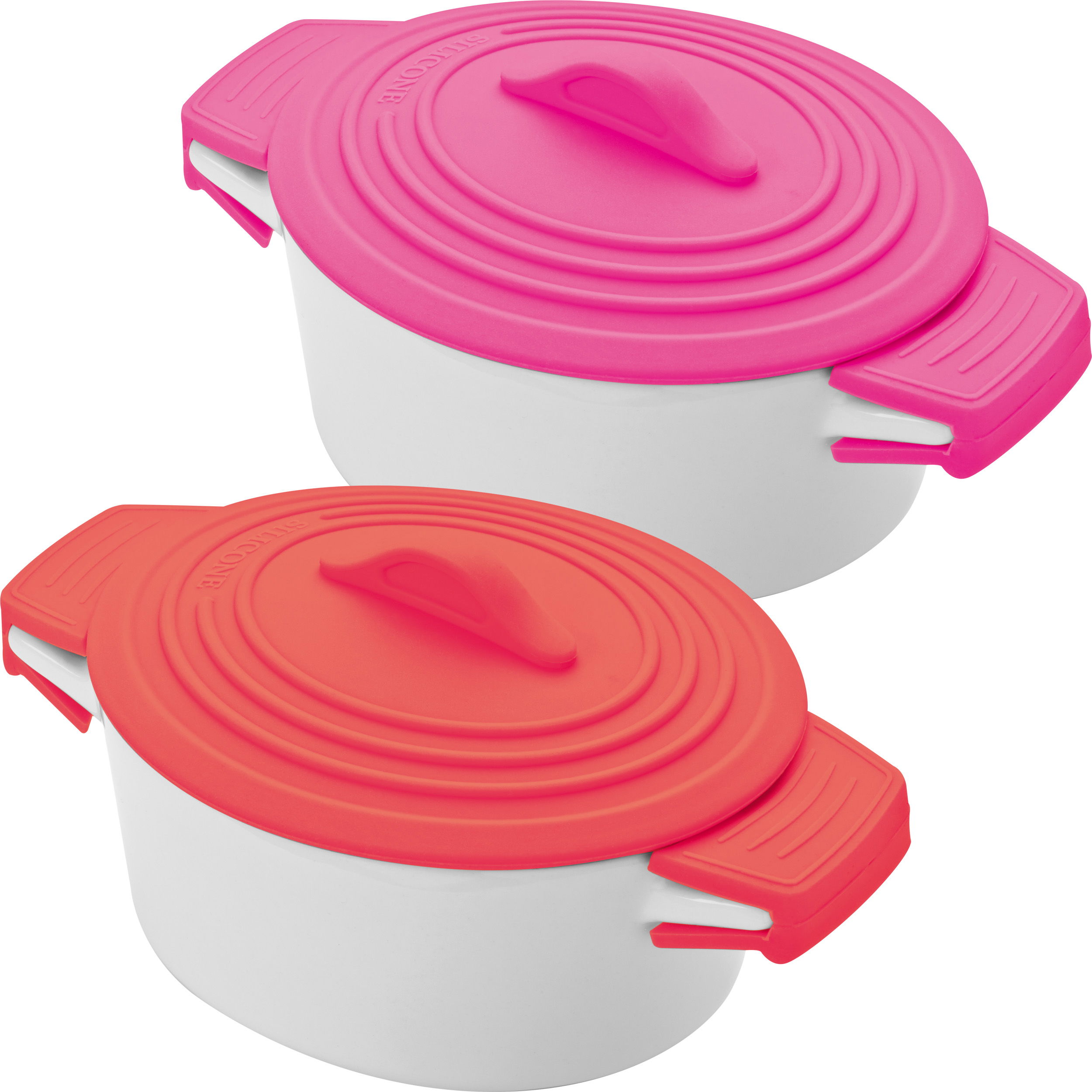 Casserole porcelaine avec couvercle en siliconee