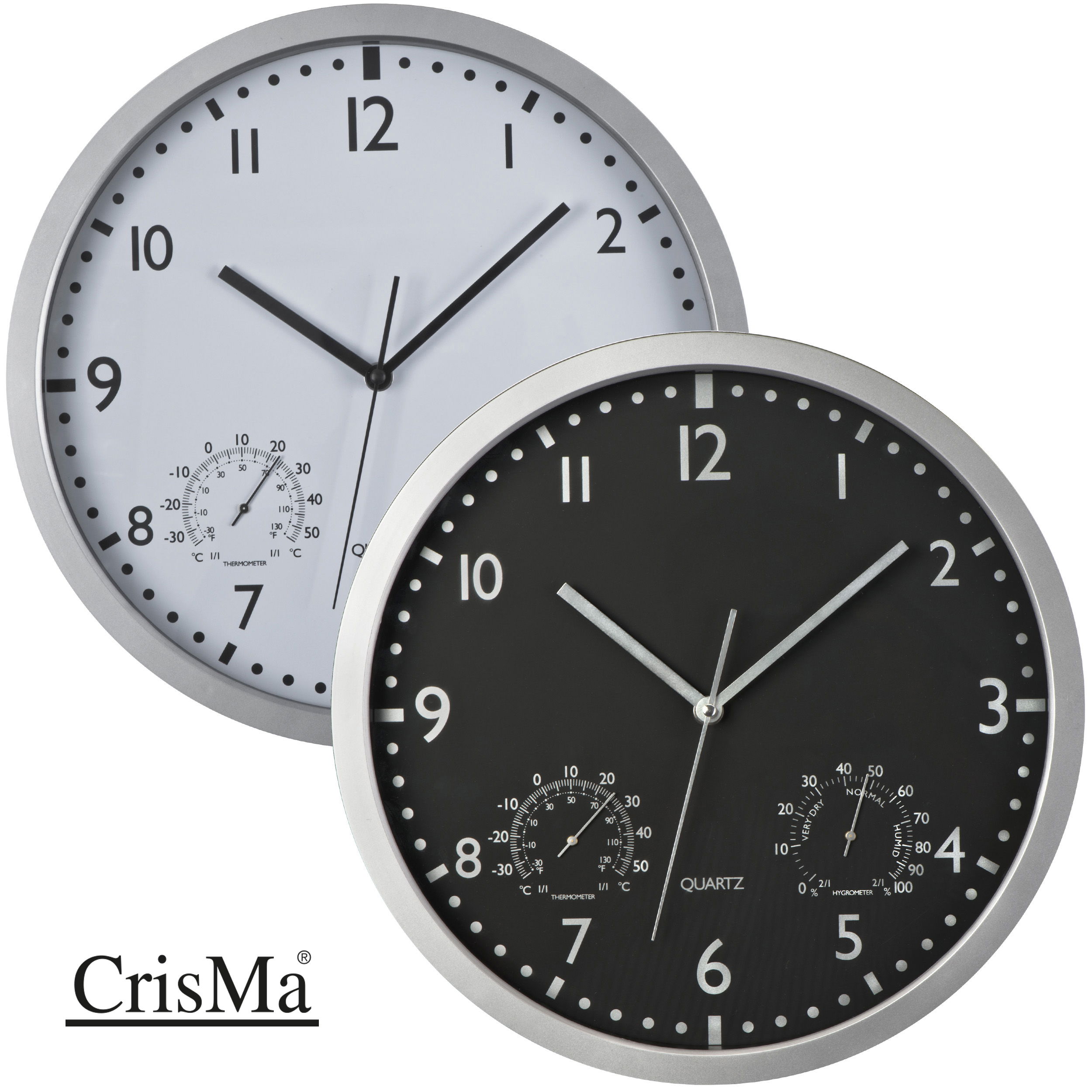 Wanduhr mit Hygro - und Thermometer