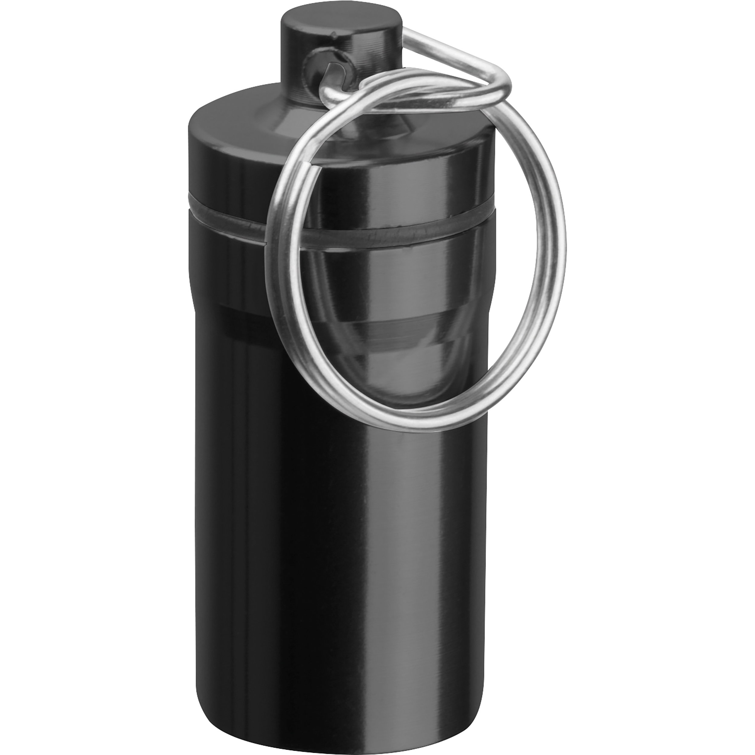 Stainless steel keychain container ALICE | black | 9535903
