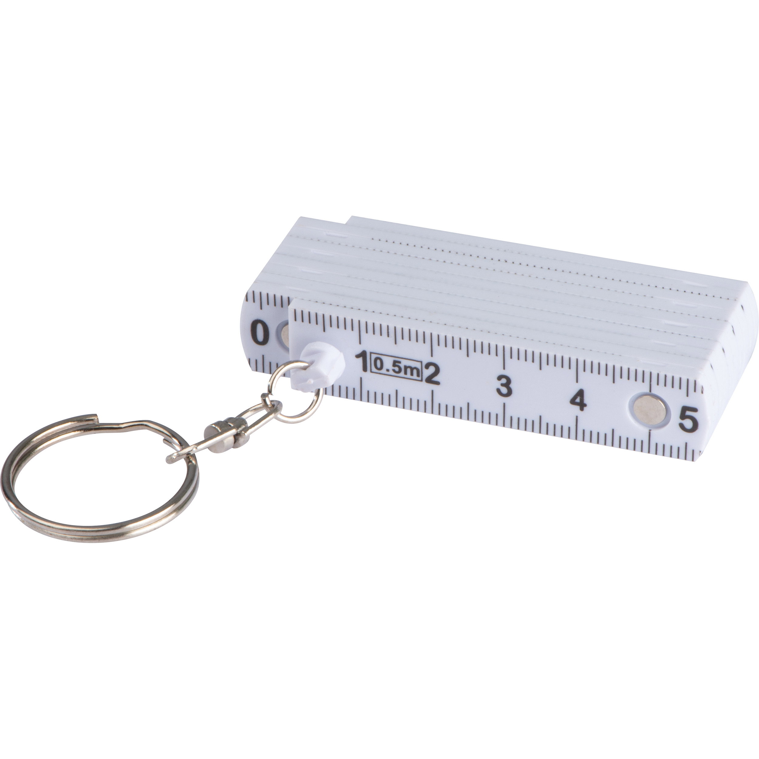 Label Key Rings Ruler Keyring with folding ruler | white | 9135506