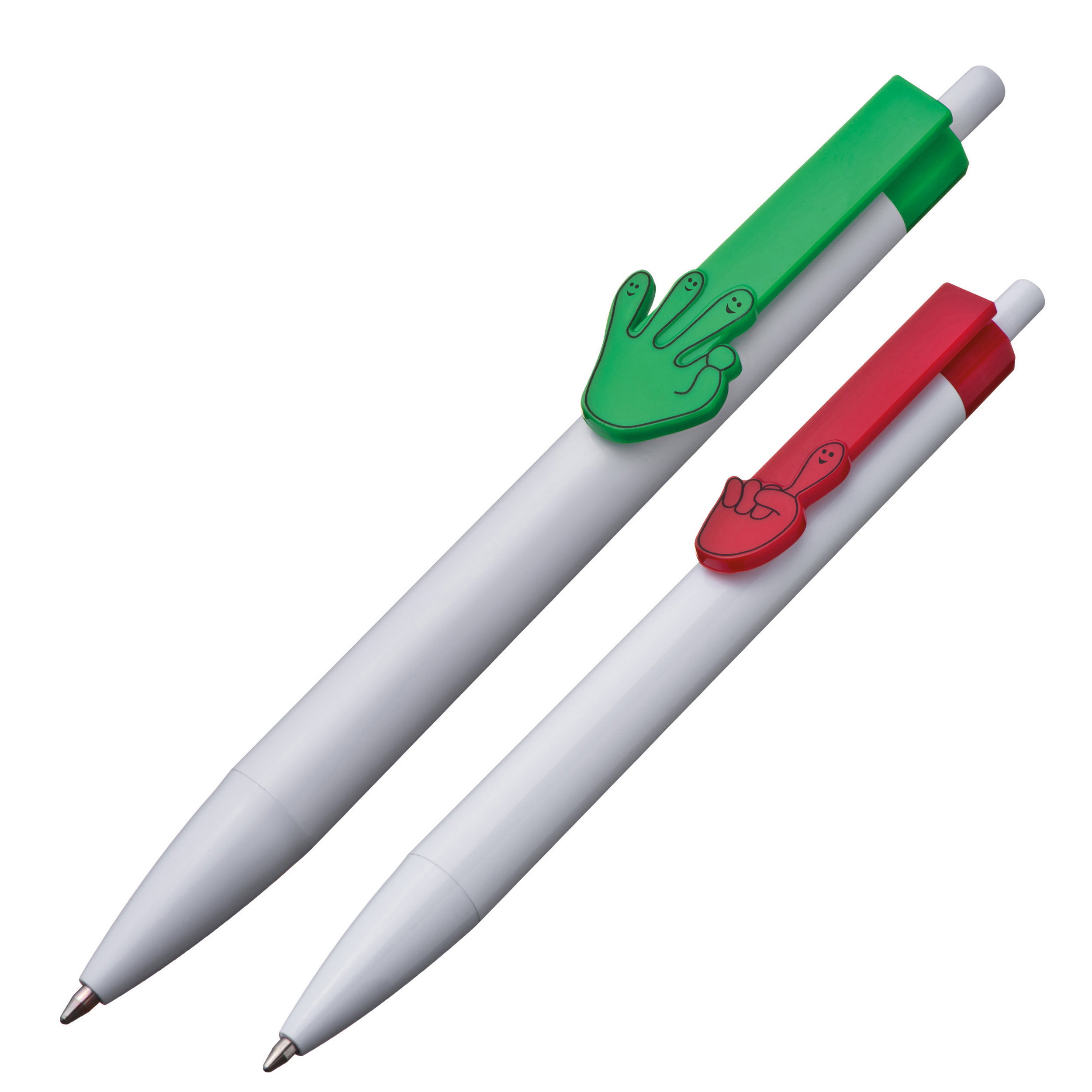 Ball pen with 2D hands clip