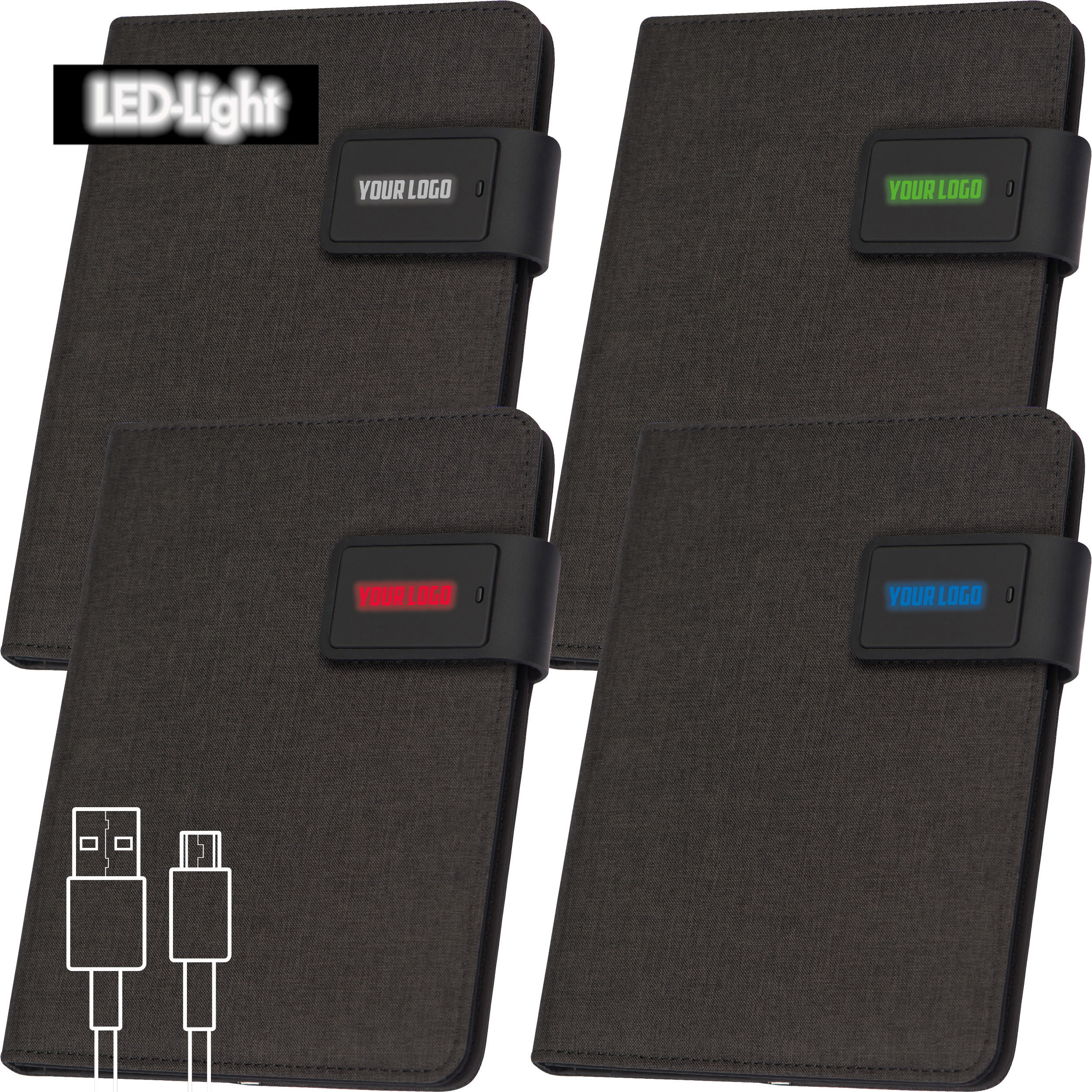 Carnet A5 avec chargeur et LED