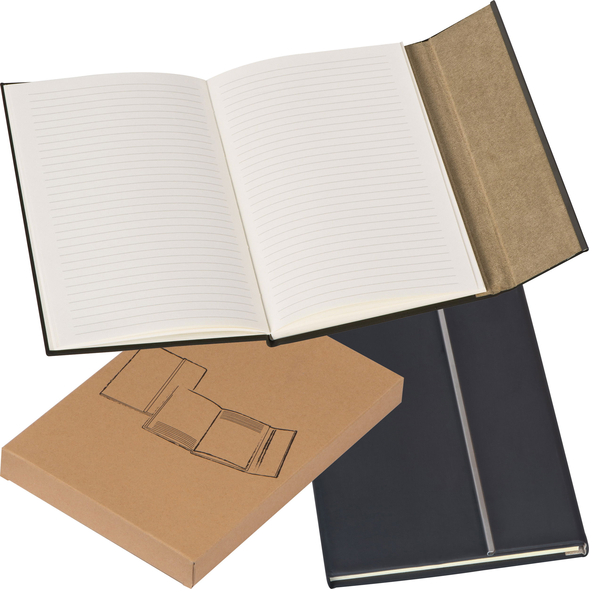 Carnet avec bande métallique