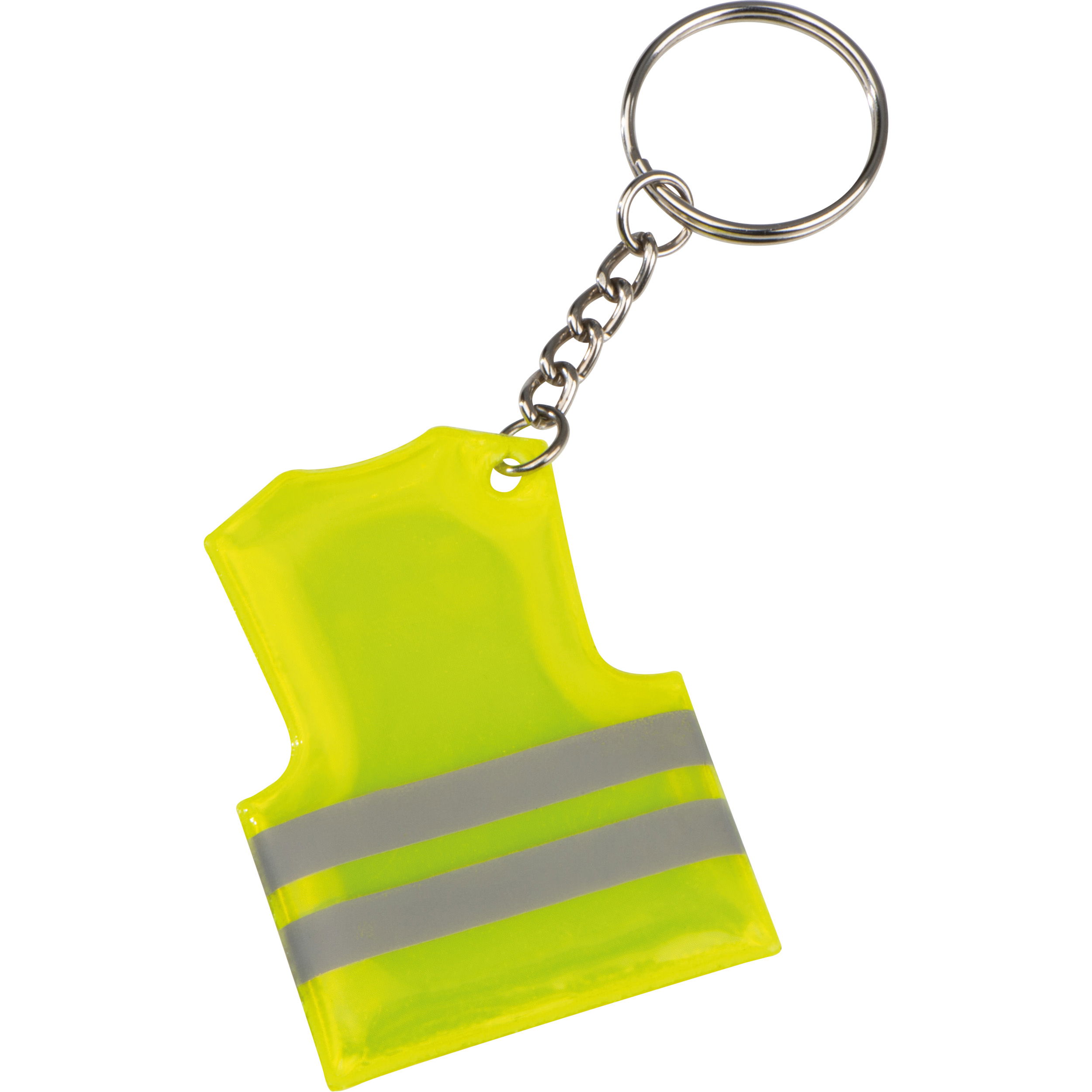 Key fob in the shape of a safety vest