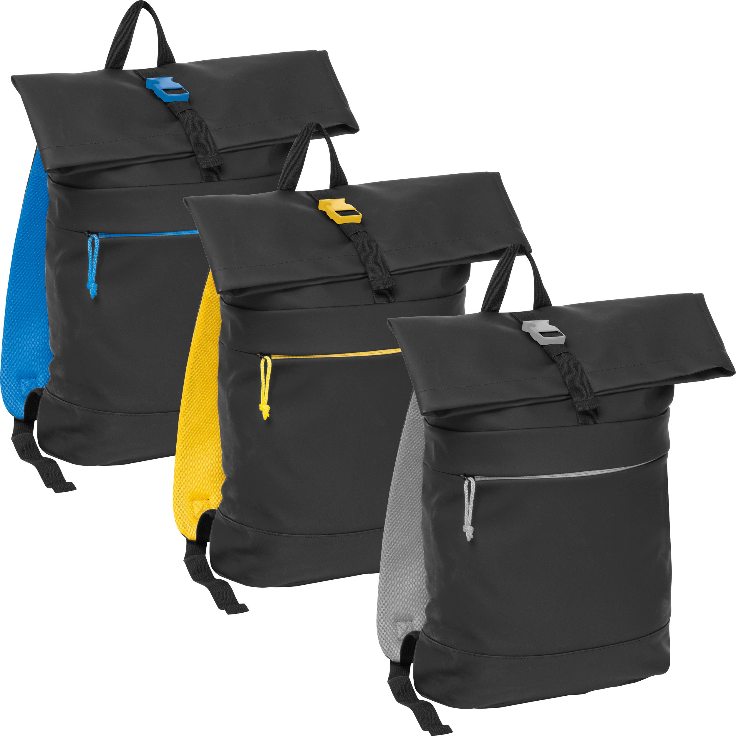Crisma Rolltop Rucksack, farbliche Details