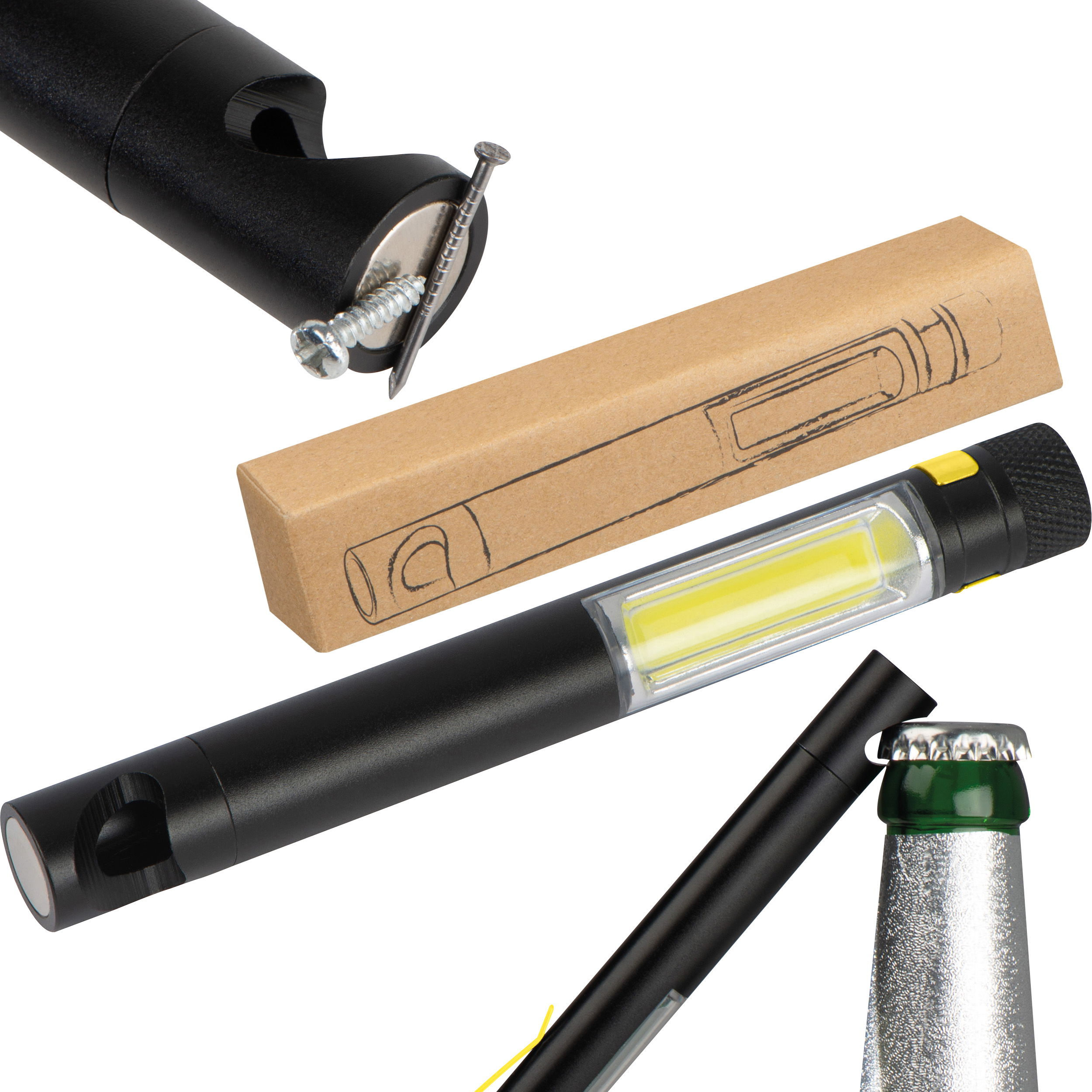 Lampe de poche COB avec décapsuleur