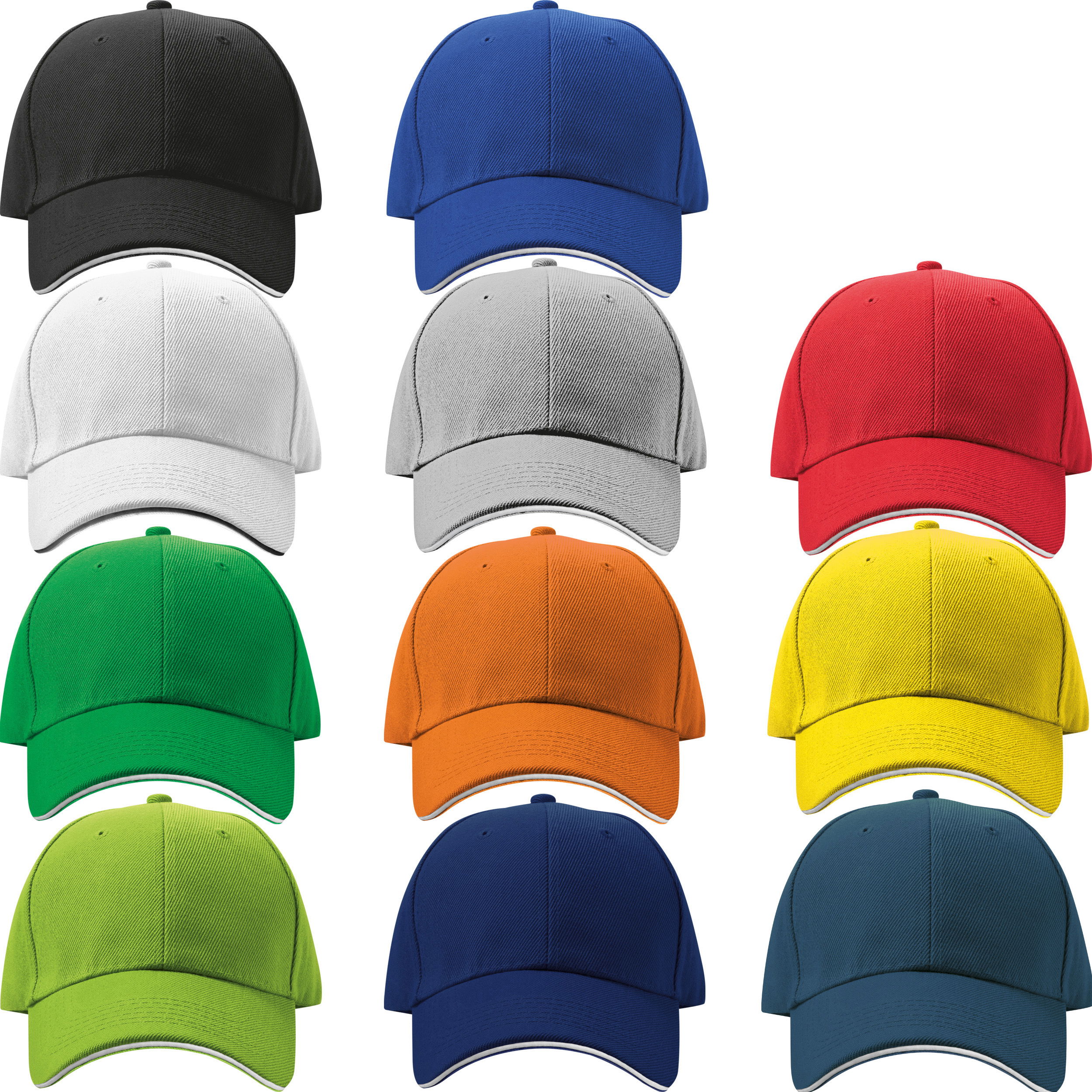 Casquette '6 Panel' 'Sandwich' 'heavy-brushed'