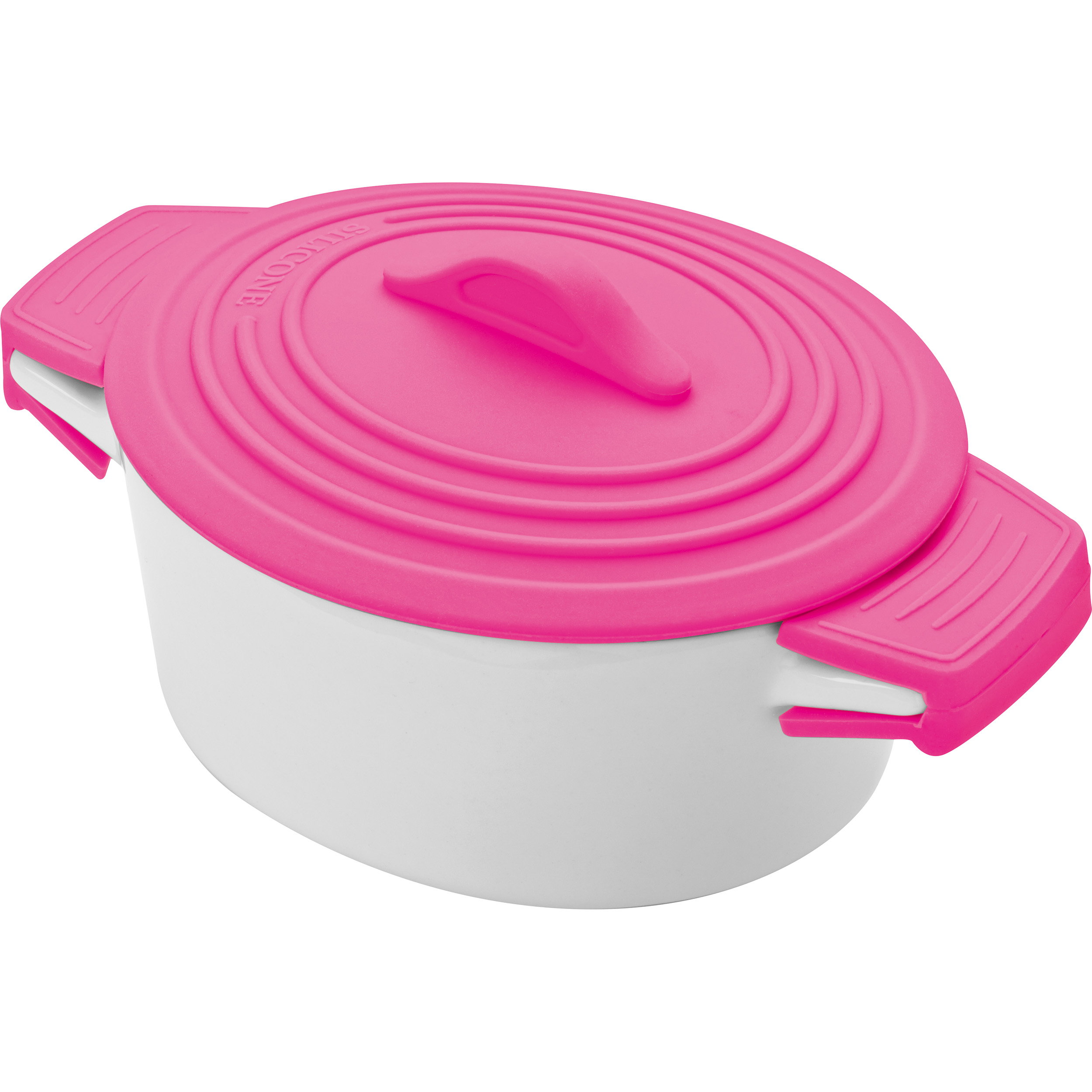 Casserole porcelaine avec couvercle en siliconee