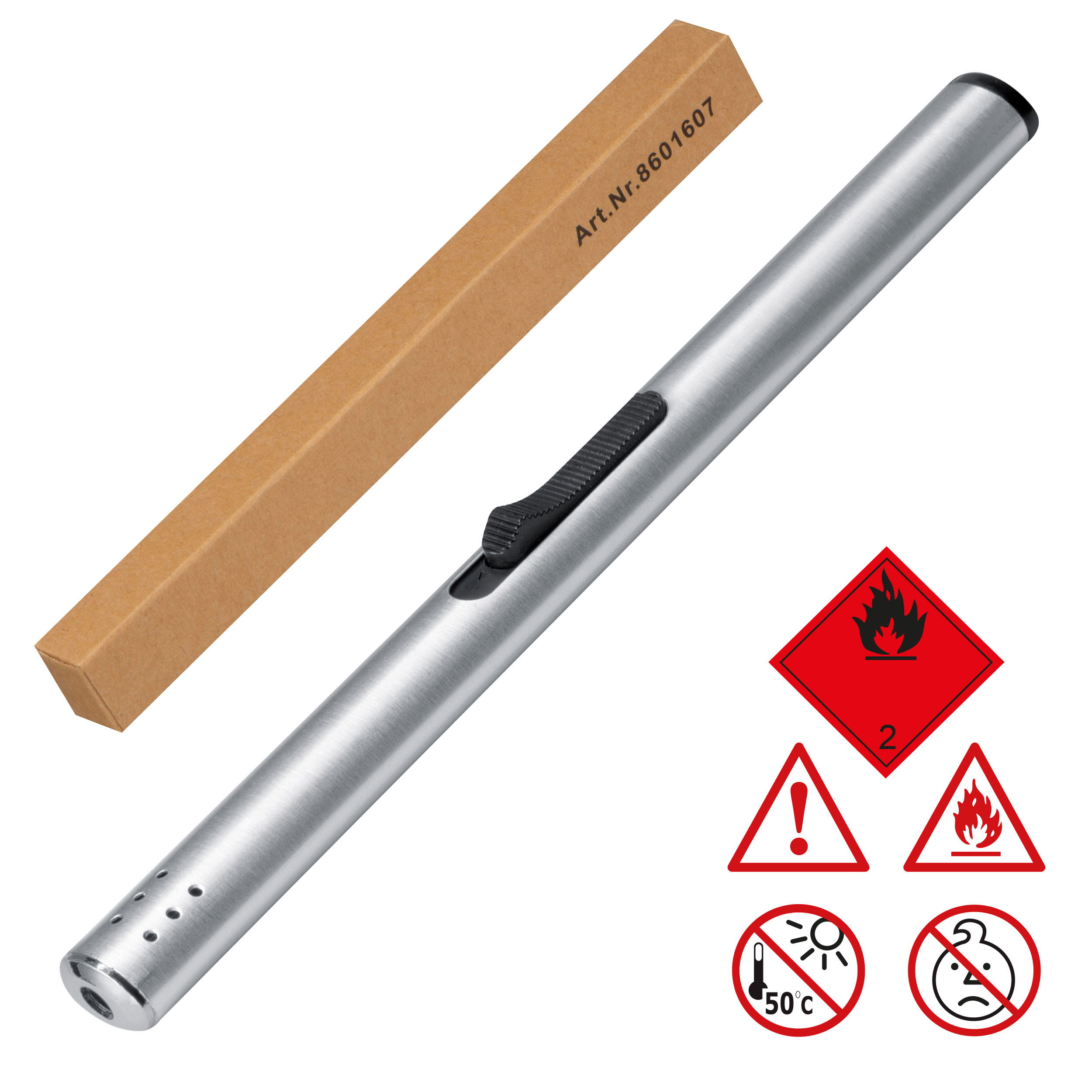 Slim long metal electronic lighter