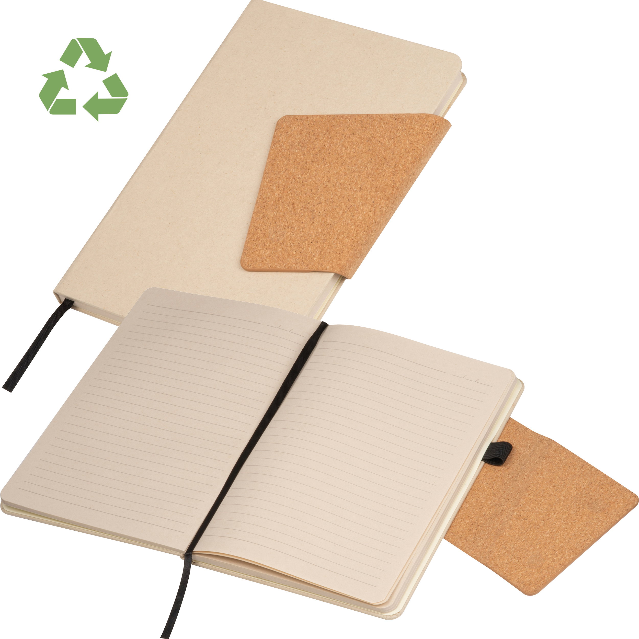 Notebook con copertura realizzata in cartone di latte riciclato e chiusura magnetica
