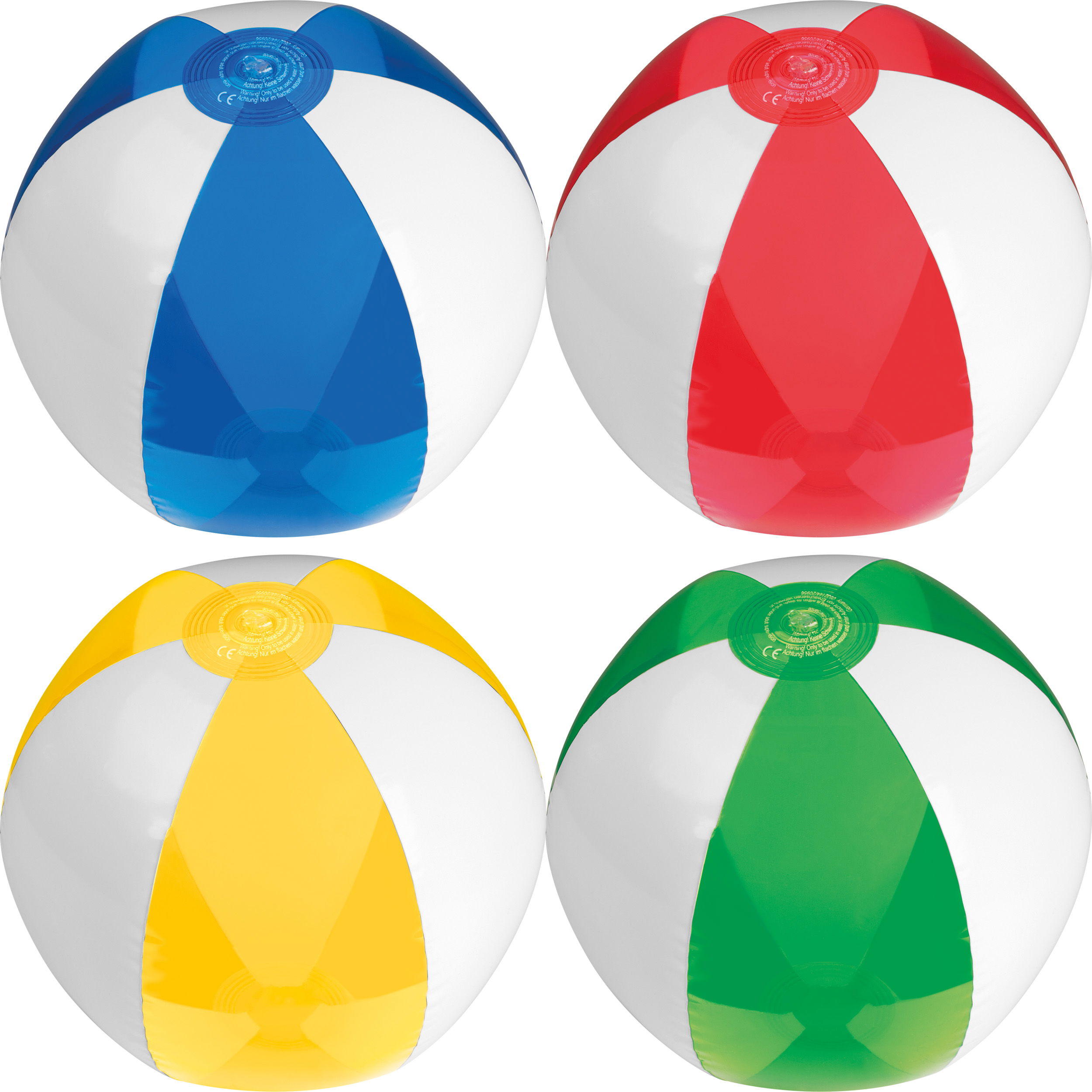 Ballon de plage bicolore coloré/transparent
