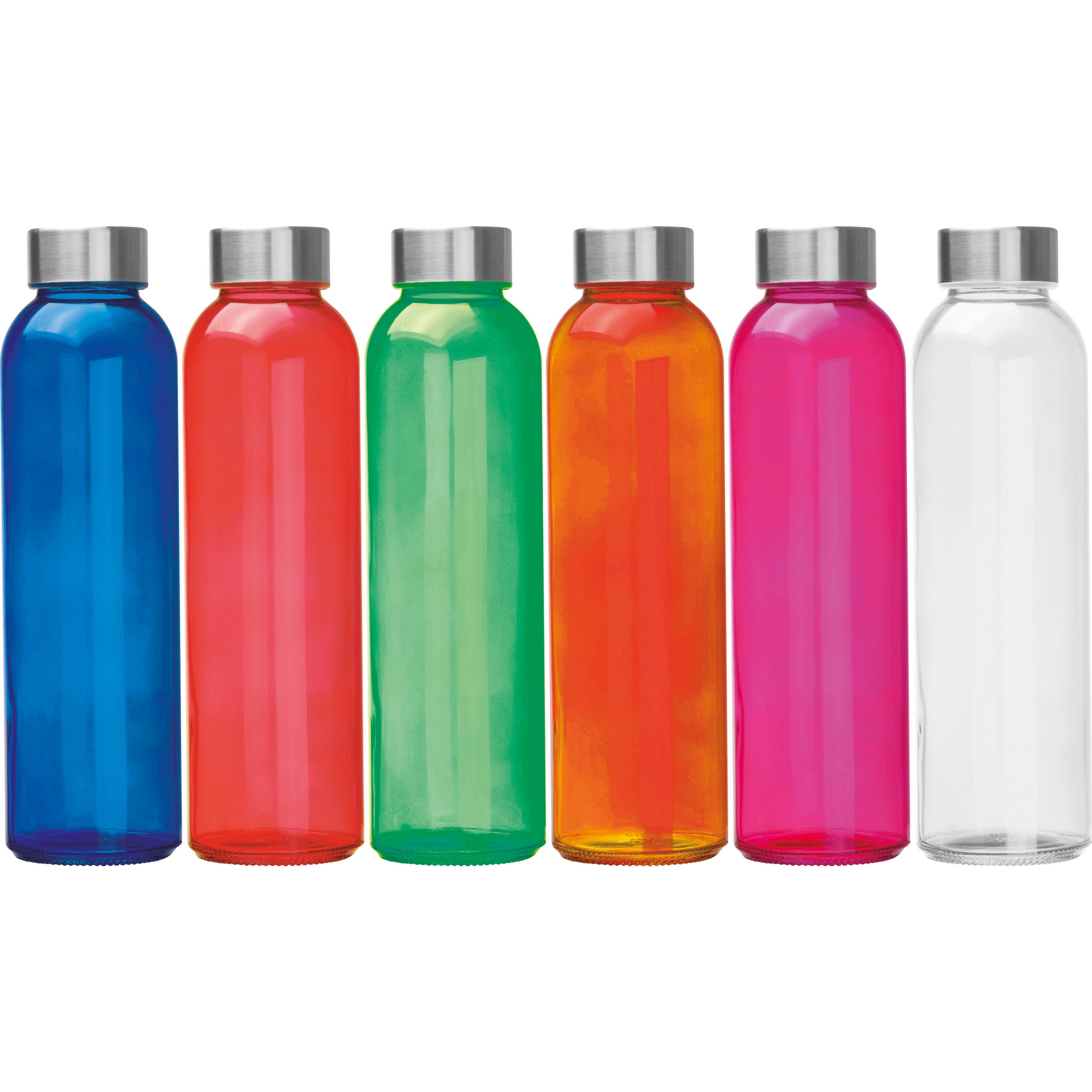 Bouteille transparente avec couvercle gris