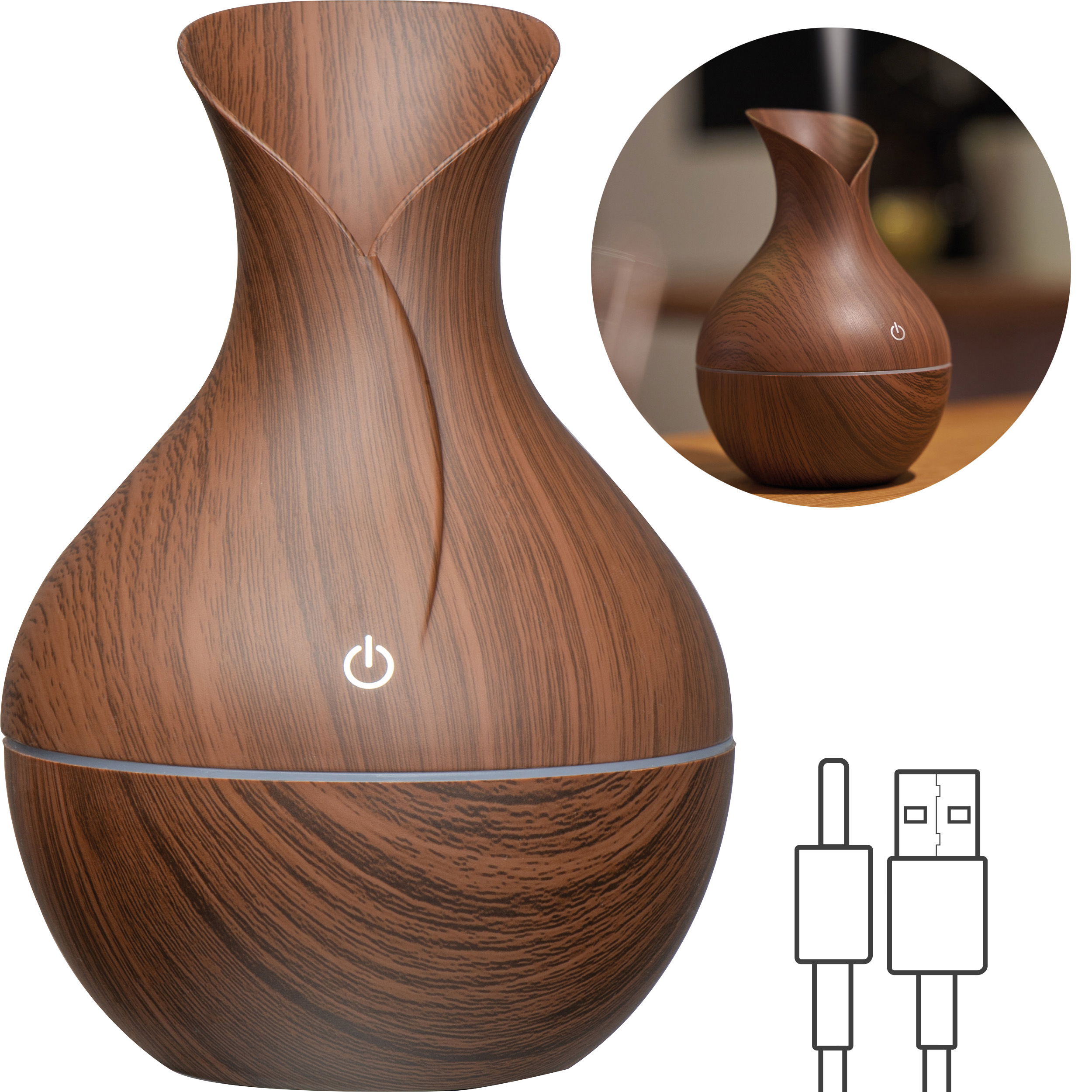 Humidificateur d'air, bois foncé