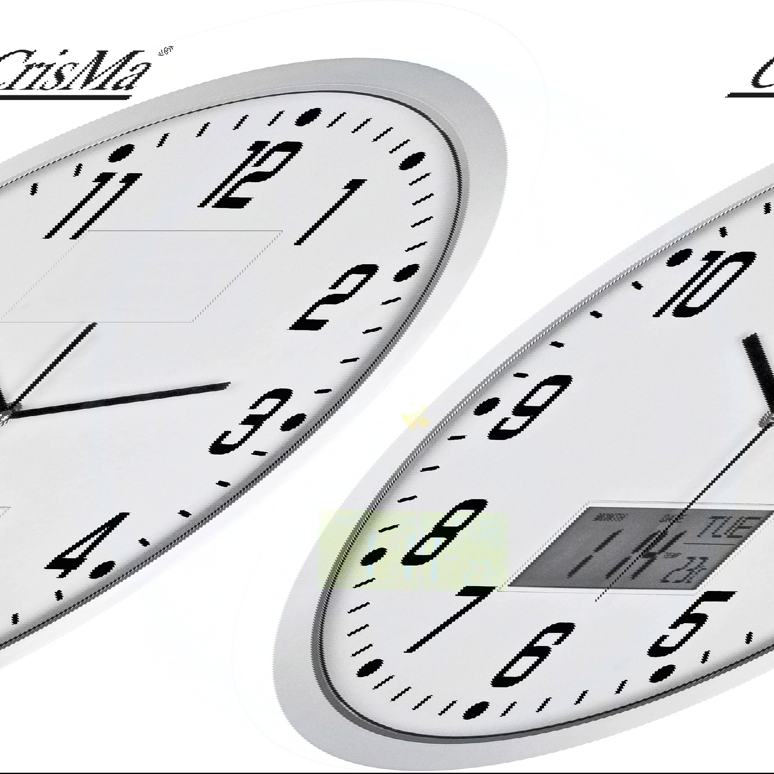 Analoge Wanduhr mit Digitalanzeige