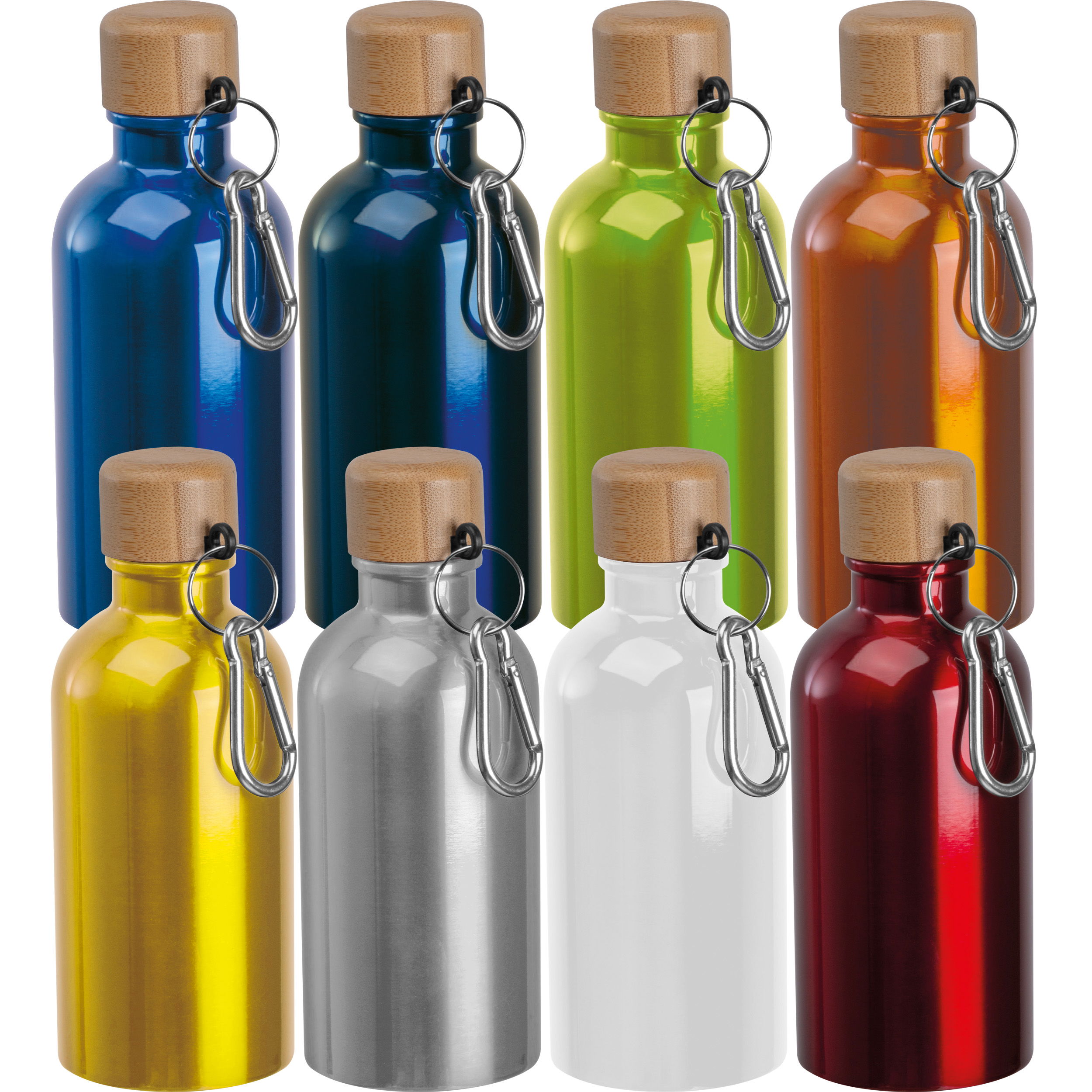 Gourde en acier inoxydable avec mousqueton, 400ml