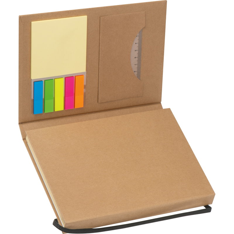 Writing case with cardboard cover, ruler, writing pad and adhesive ...