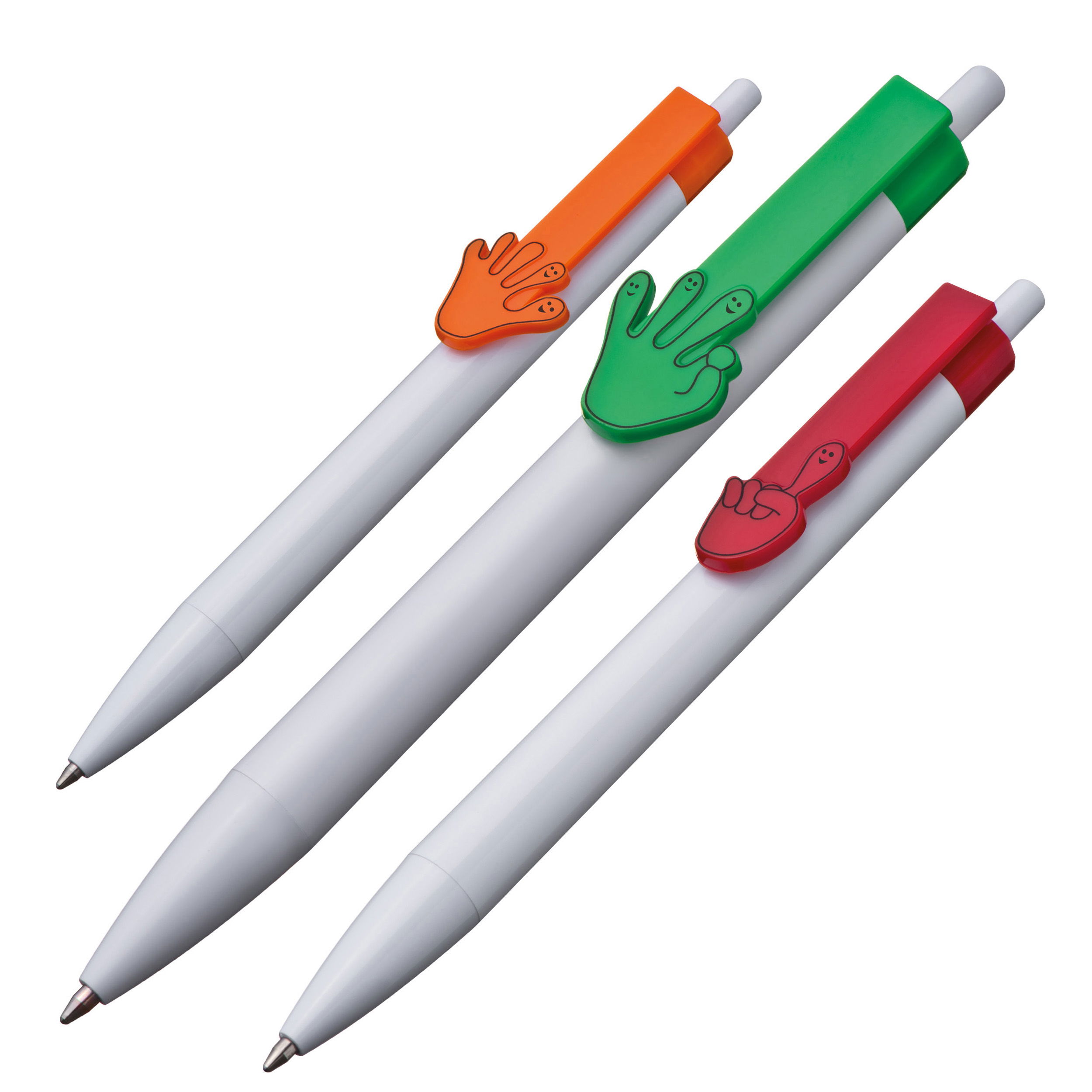 Ball pen with 2D hands clip