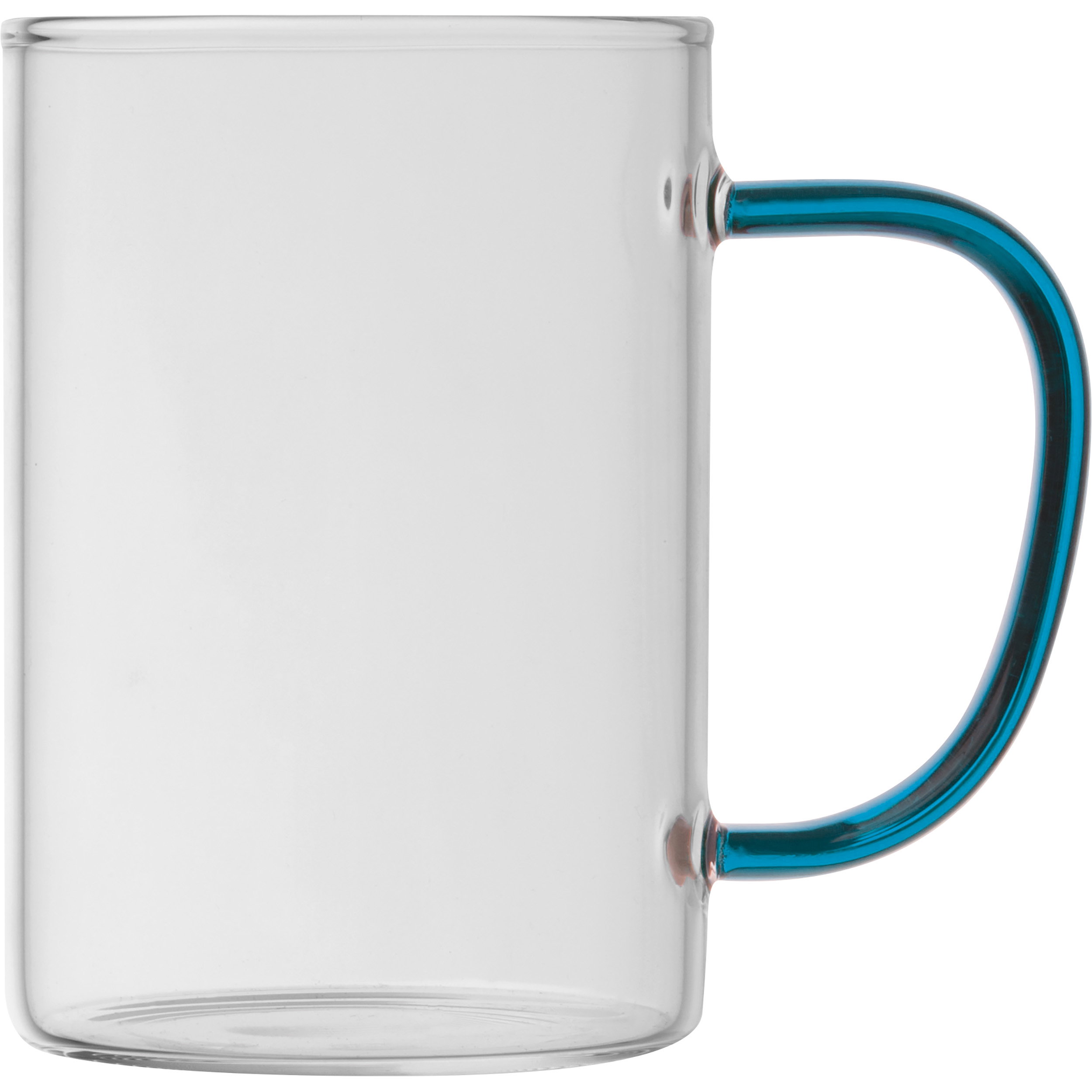 Tasse en verre avec poignée colorée EDDA